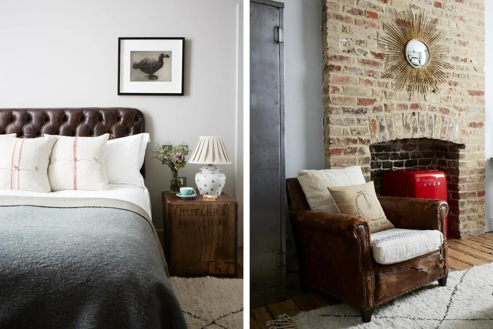 Seating area, Bed in Artist Residence London