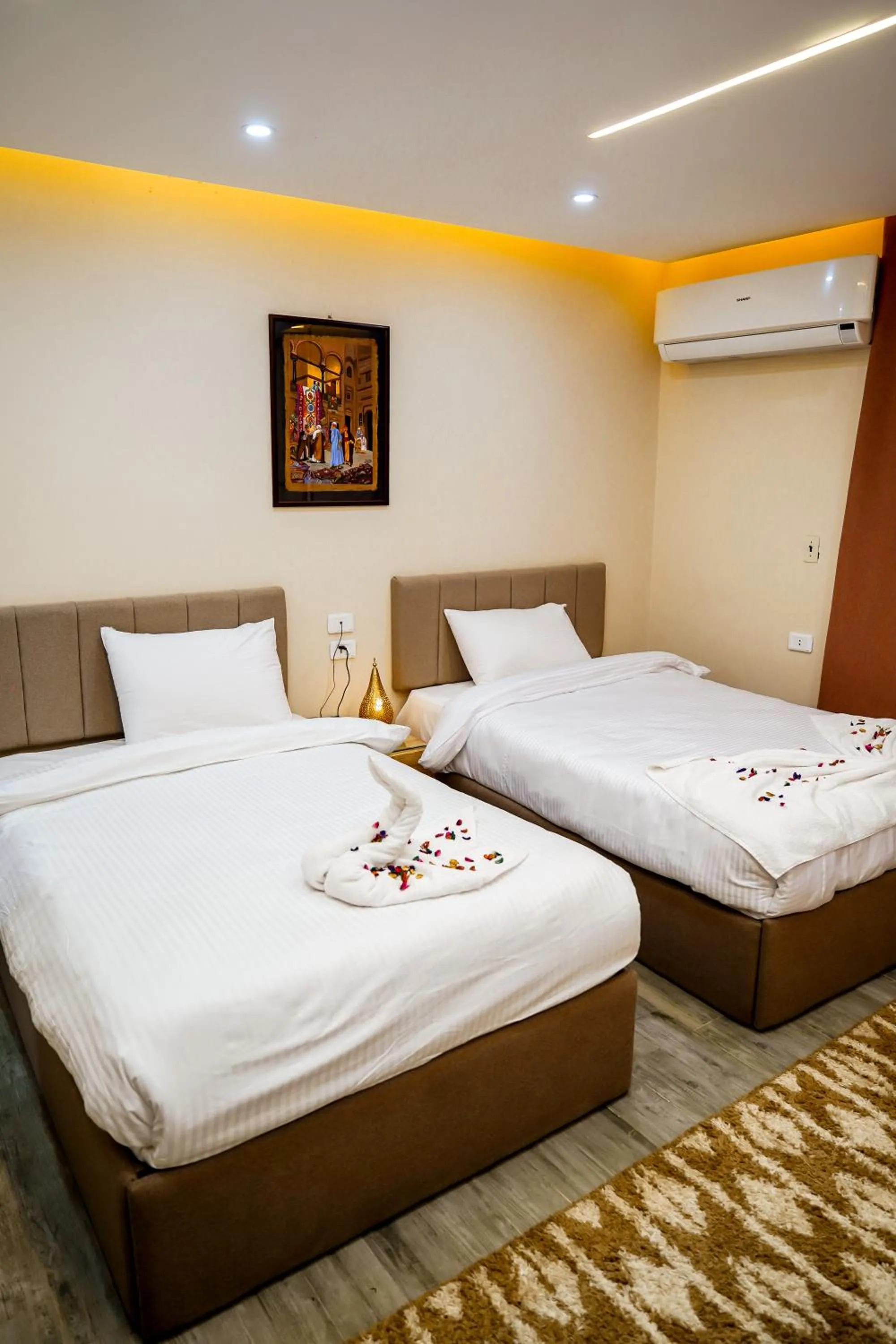 Bed in Pyramids Hotel