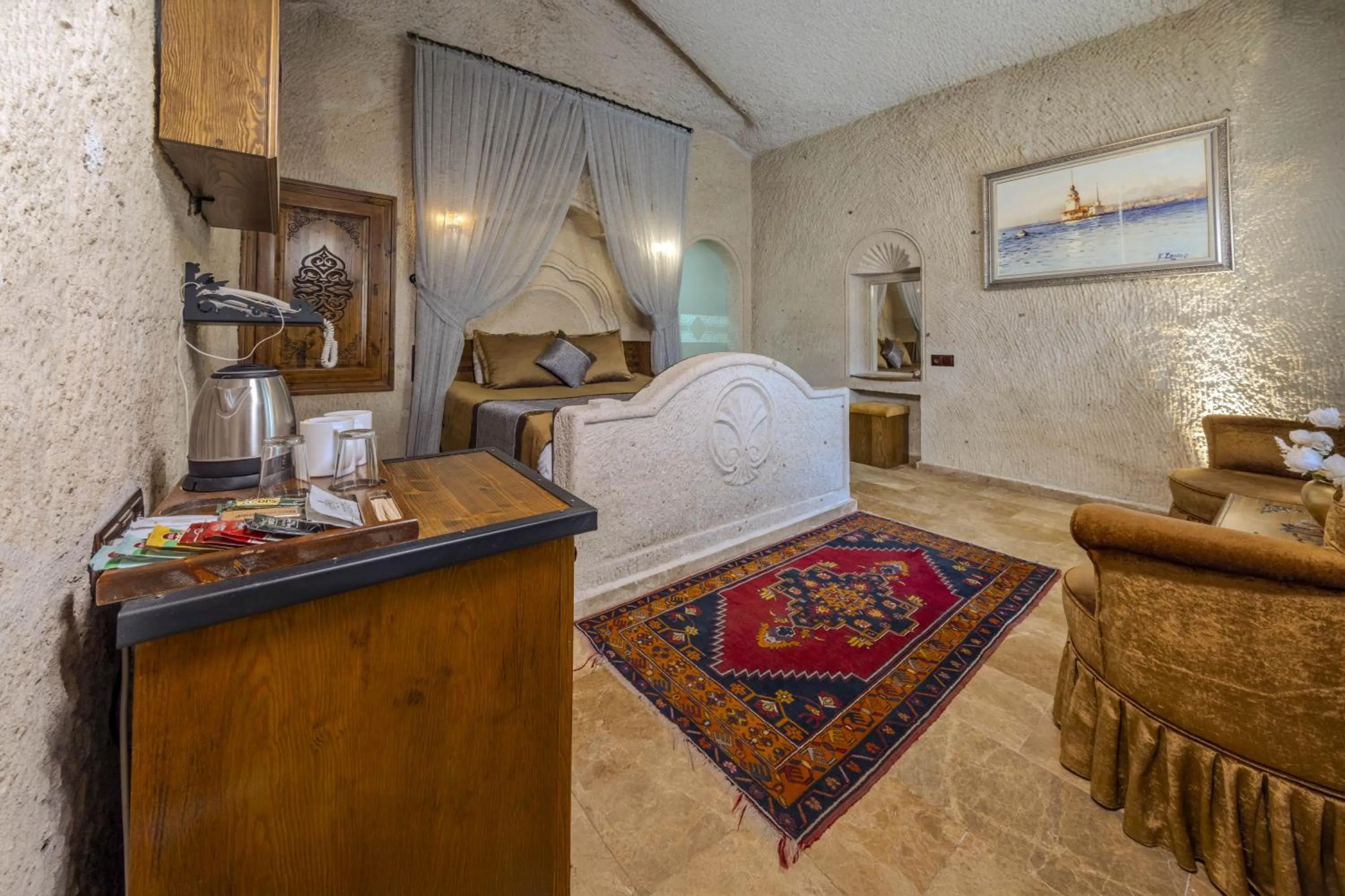 Bed in Cappadocia Inn Cave Hotel