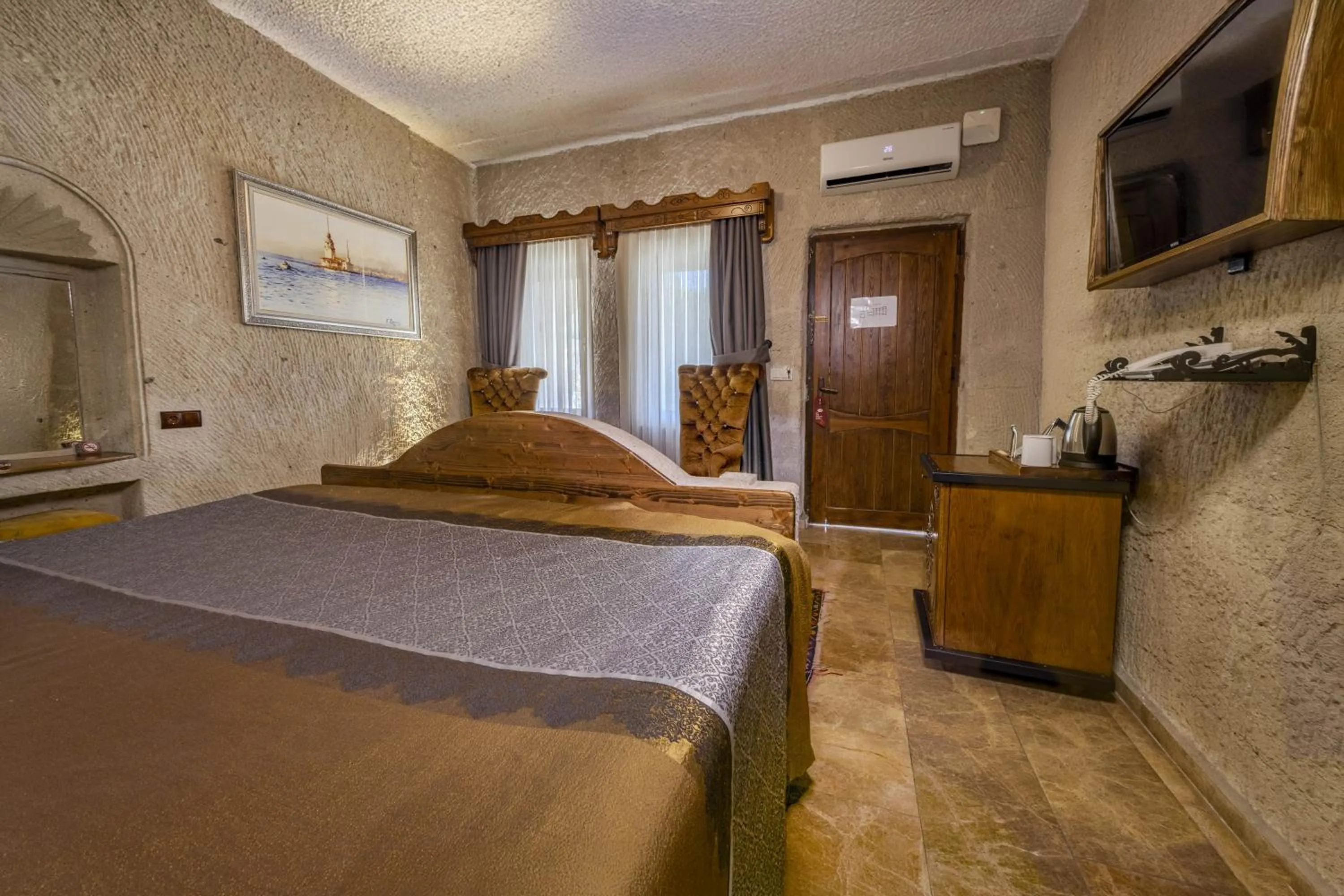 Bed in Cappadocia Inn Cave Hotel