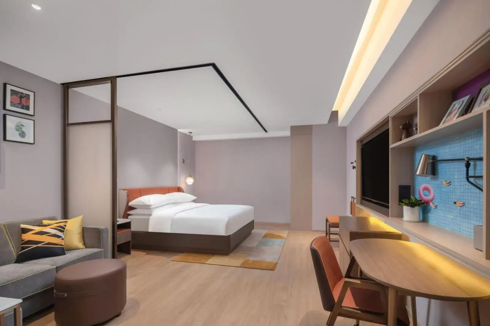 Bed in Home2 Suite by Hilton Dongguan Shijie Bed in Home2 Suite by Hilton Dongguan Shijie
