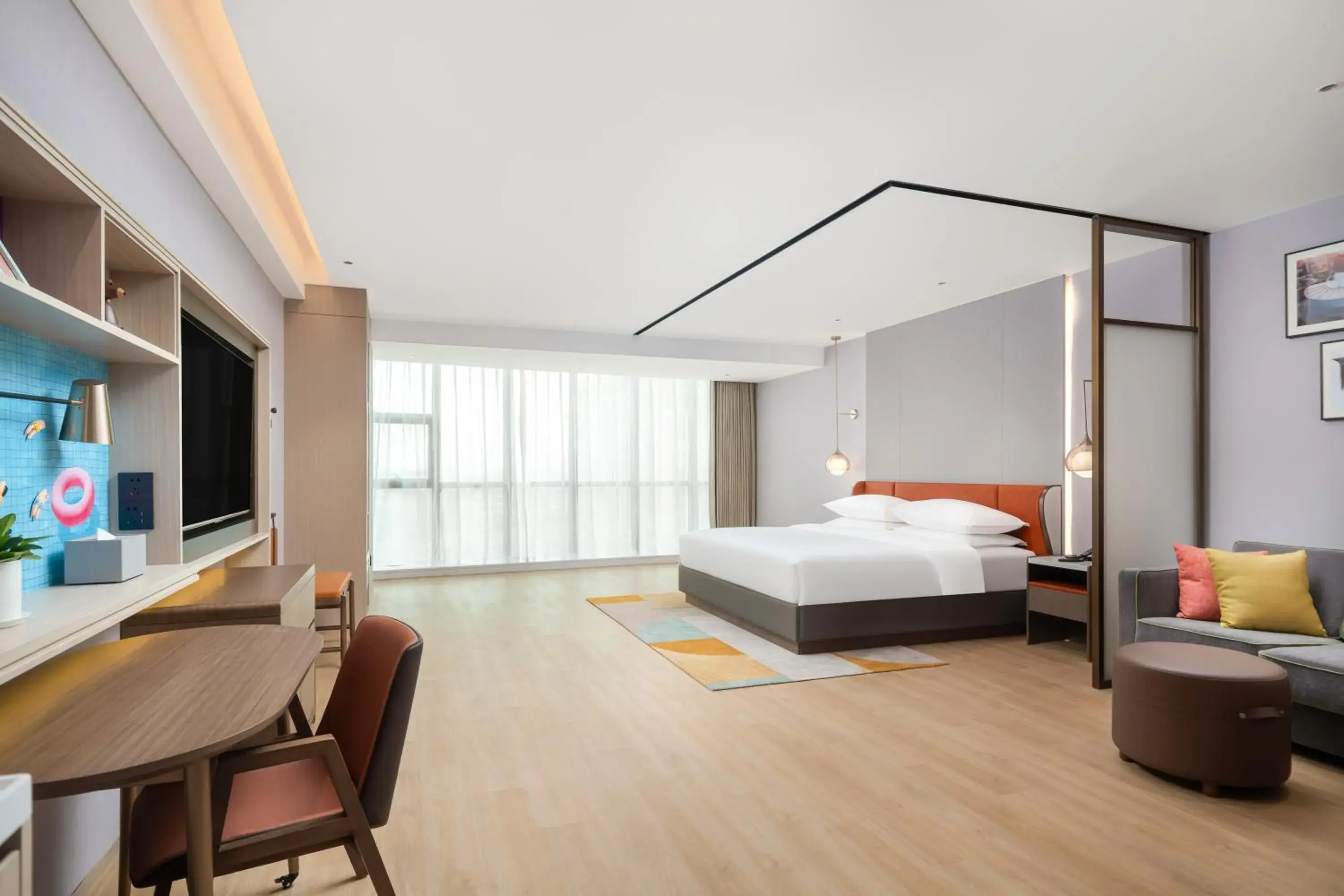 Bed in Home2 Suite by Hilton Dongguan Shijie Bed in Home2 Suite by Hilton Dongguan Shijie