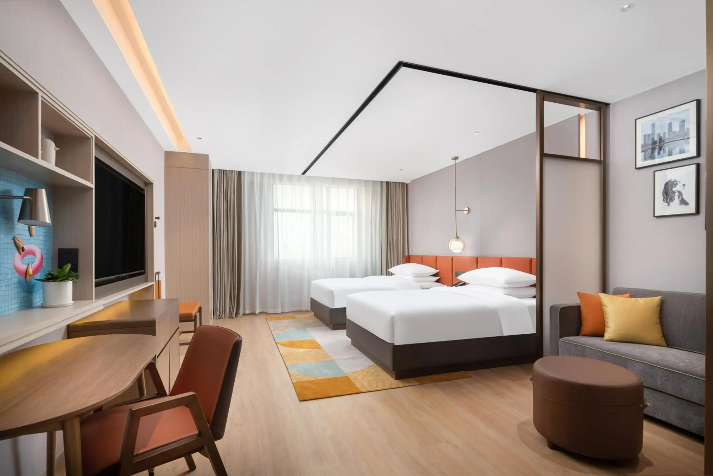 Bed in Home2 Suite by Hilton Dongguan Shijie Bed in Home2 Suite by Hilton Dongguan Shijie