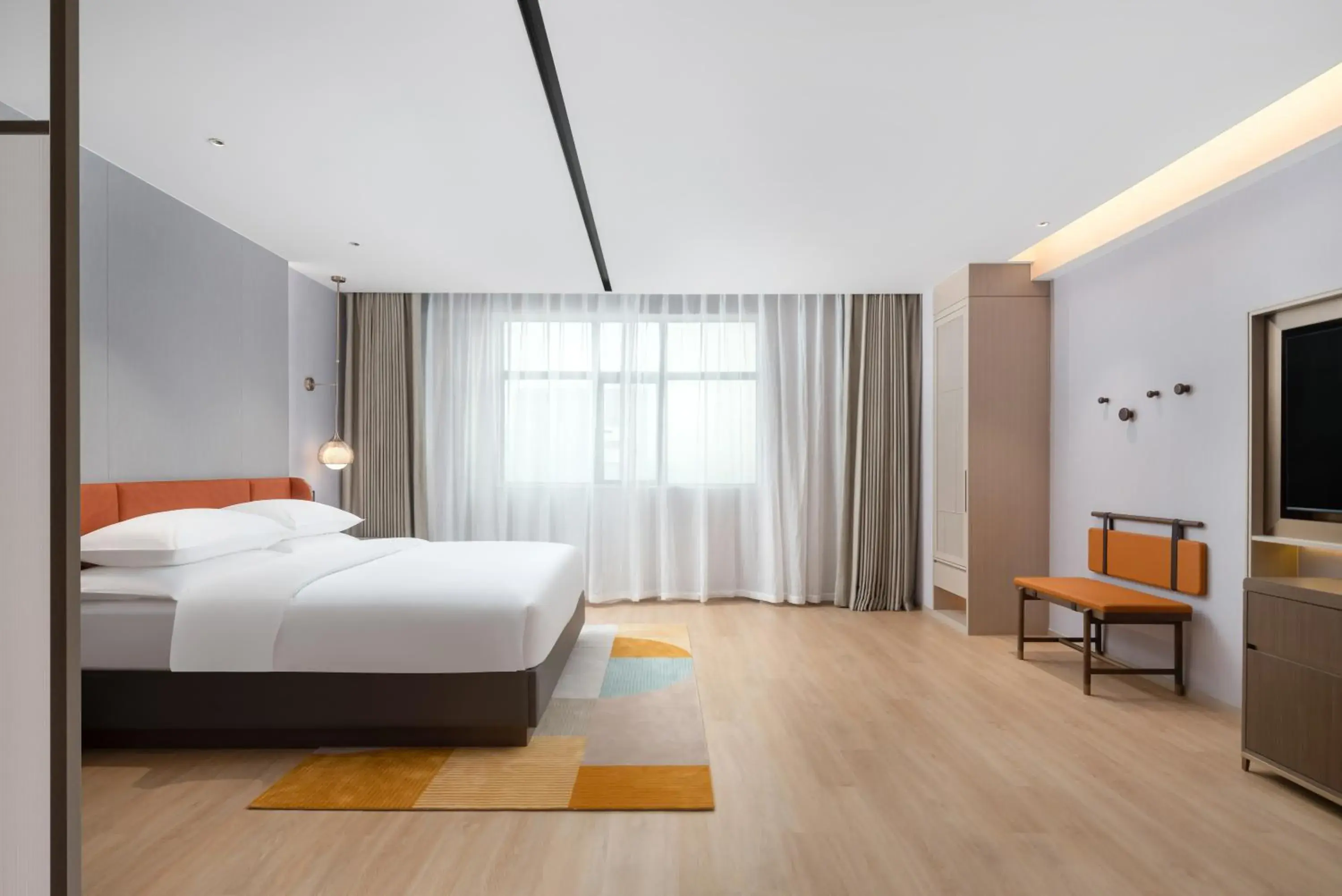 Bed in Home2 Suite by Hilton Dongguan Shijie Bed in Home2 Suite by Hilton Dongguan Shijie