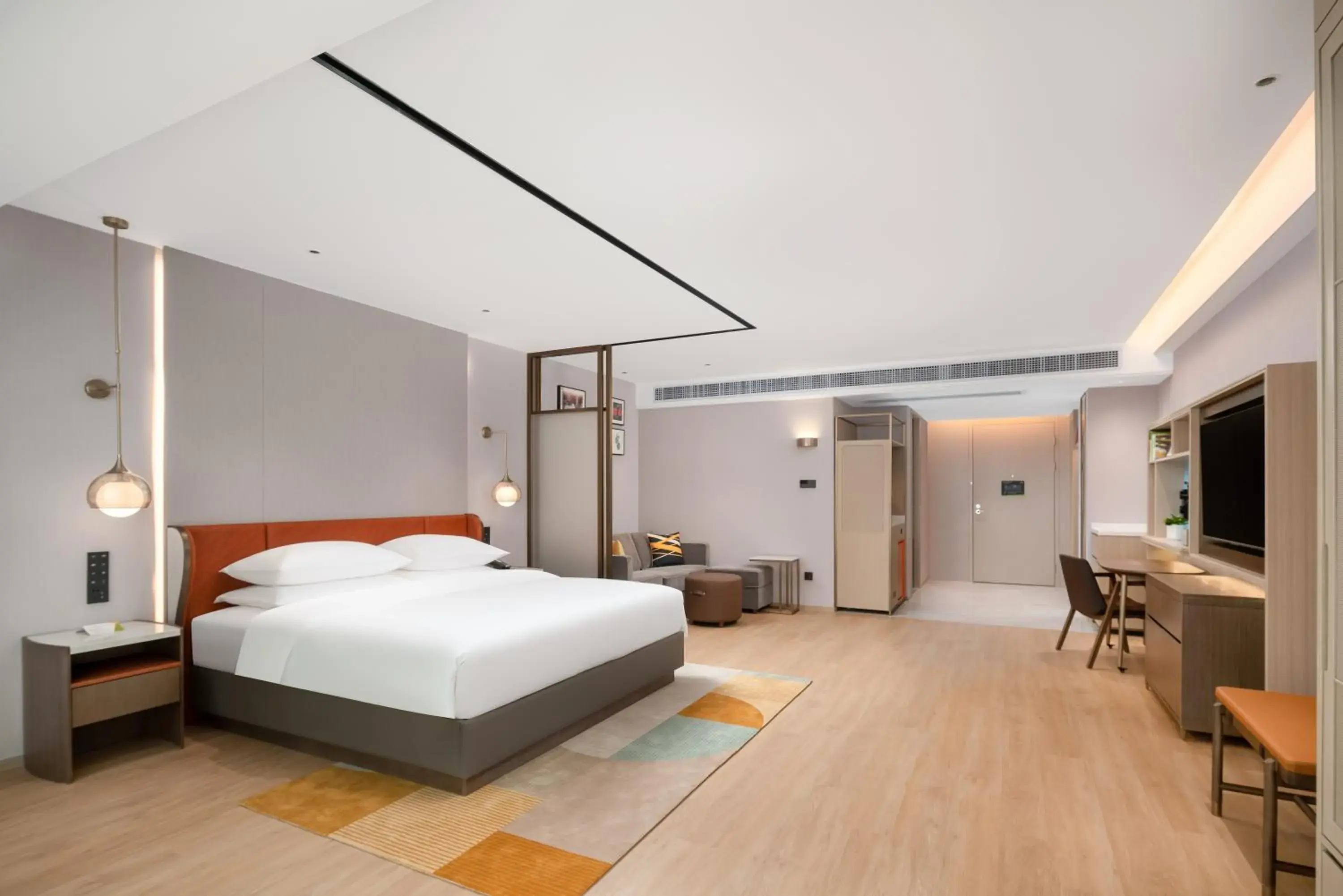 Bed in Home2 Suite by Hilton Dongguan Shijie Bed in Home2 Suite by Hilton Dongguan Shijie
