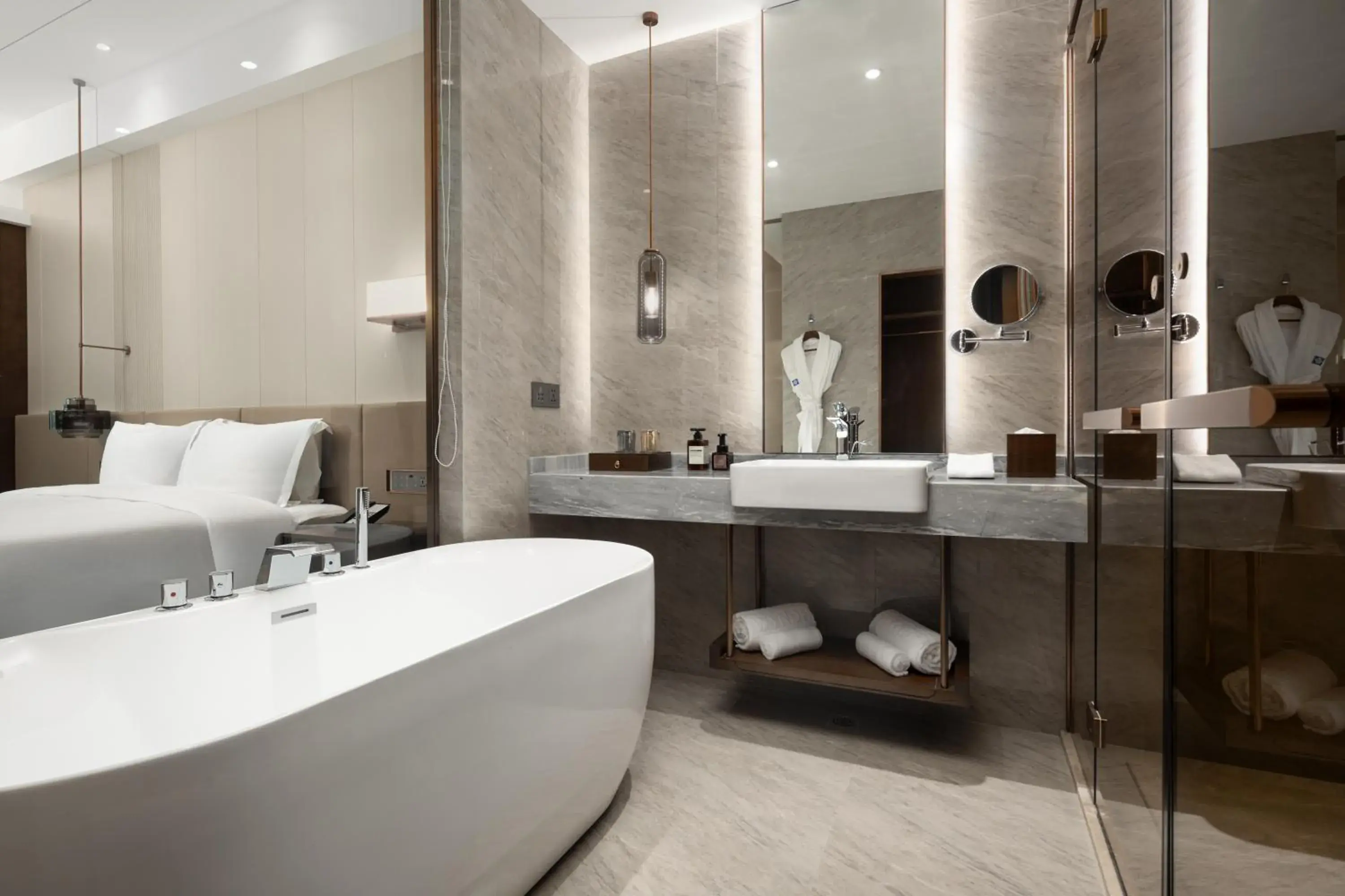 Bed in Wyndham Dalian Jinpu Bed in Wyndham Dalian Jinpu