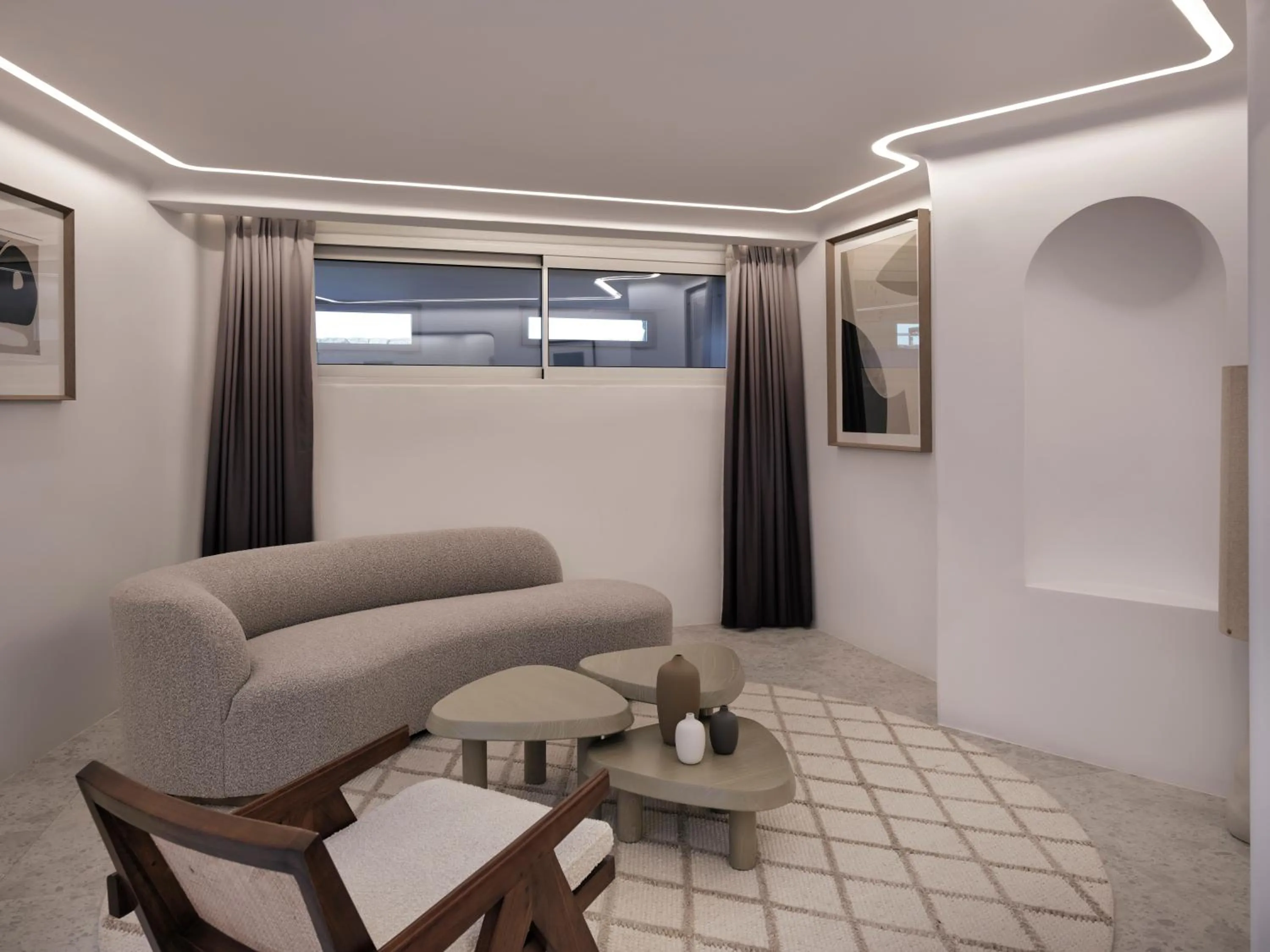 Living room in Deos Mykonos - A Myconian Collection Hotel