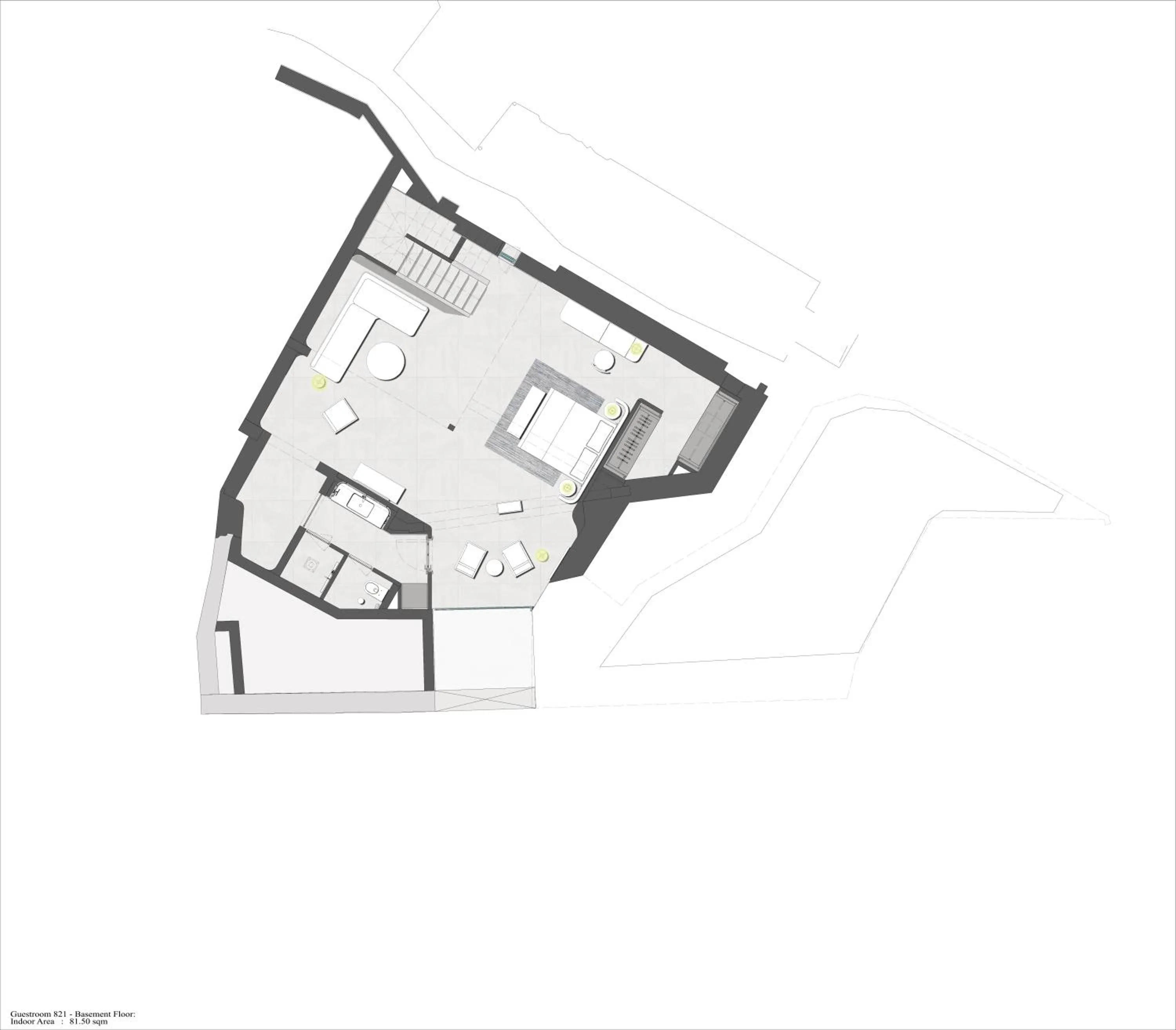 Floor plan in Deos Mykonos - A Myconian Collection Hotel