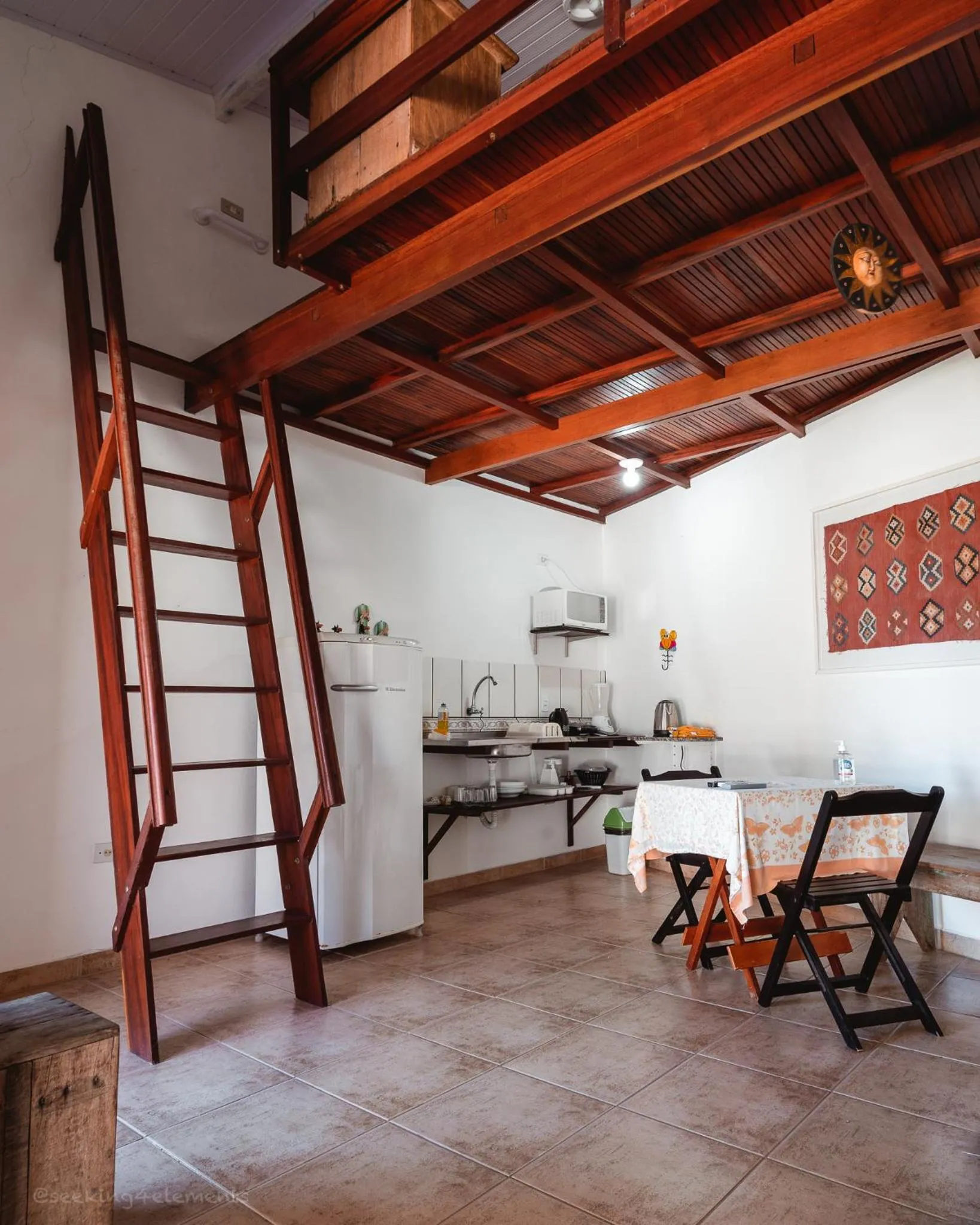 Kitchen or kitchenette in Pousada Canto do Dado Praia de Itamambuca