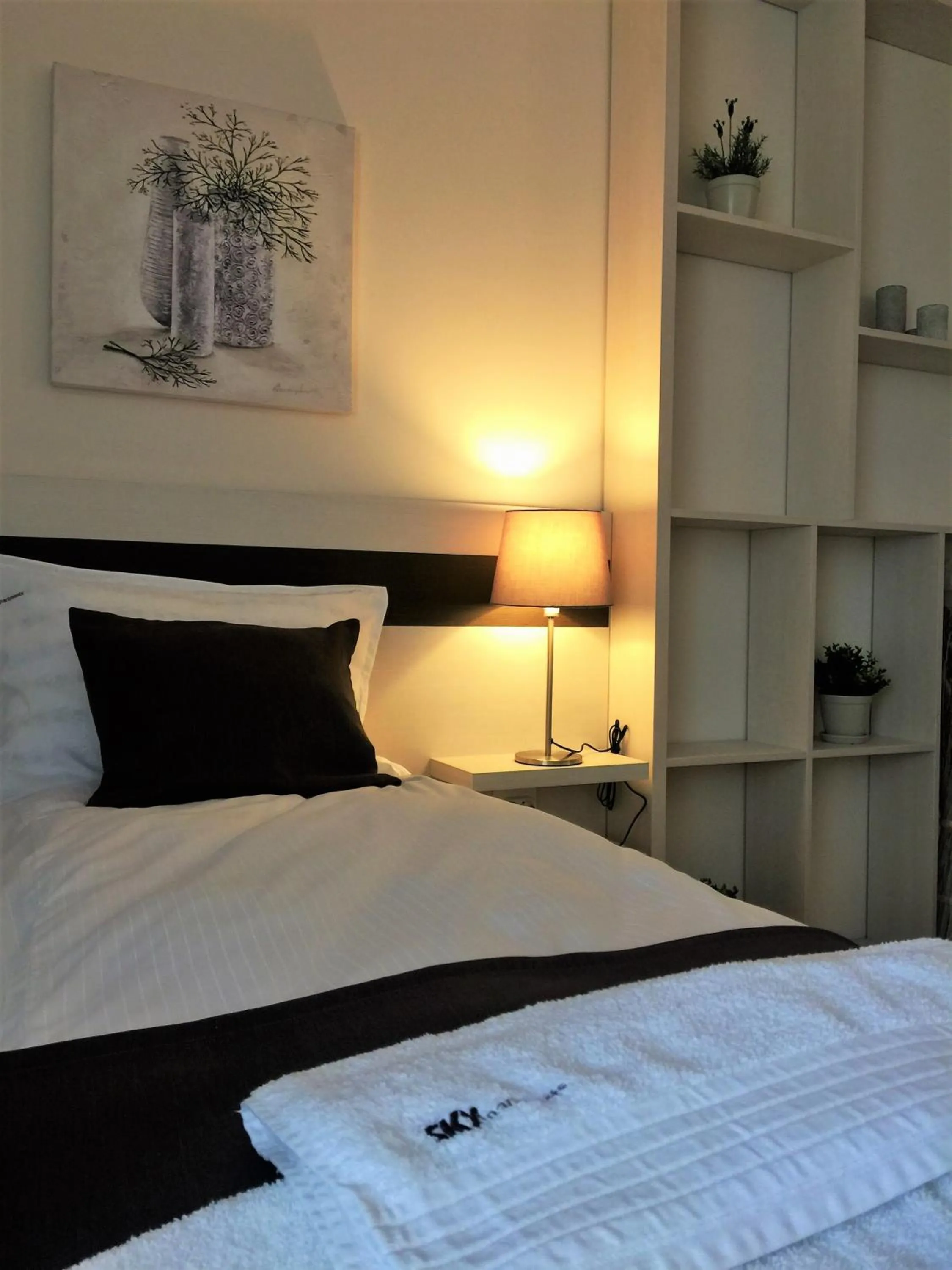 Bedroom, Bed in Sky Apartments