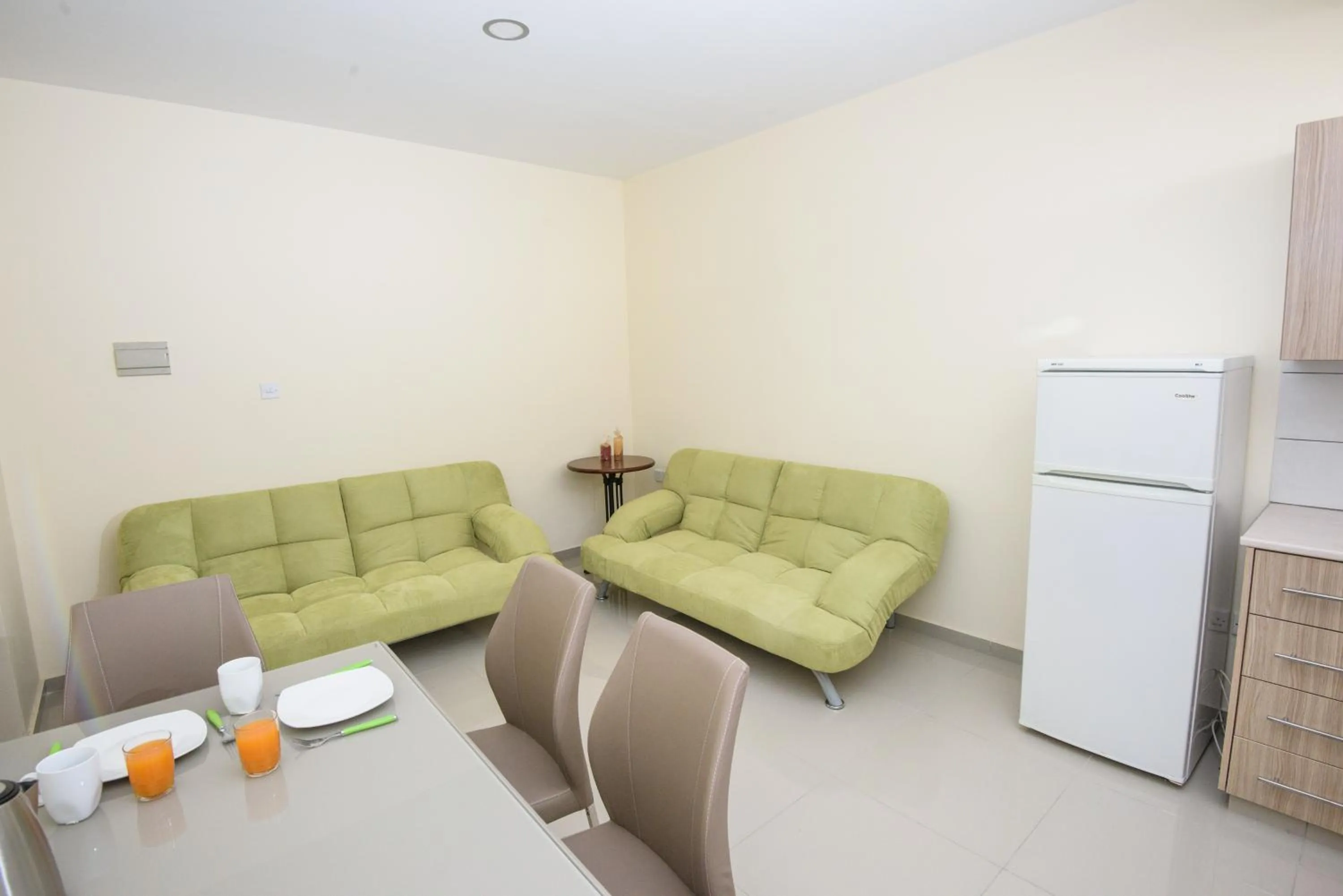 Seating area in Paul Marie Hotel Apartments