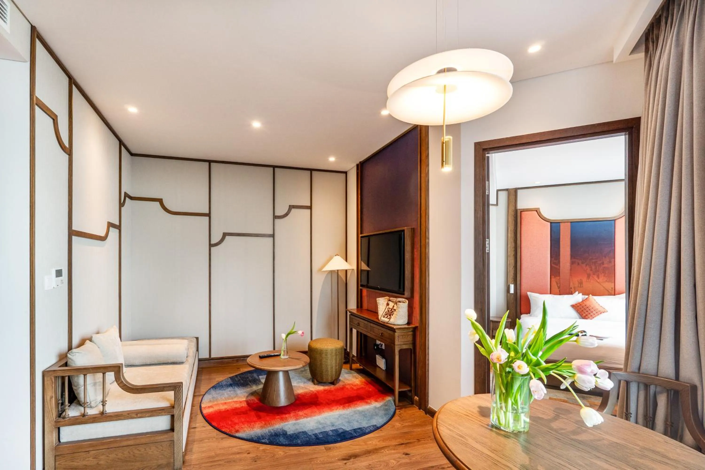 Living room, Bed in Mandala Apartment & Resort Chambay, Mui Ne - By B4B & S3