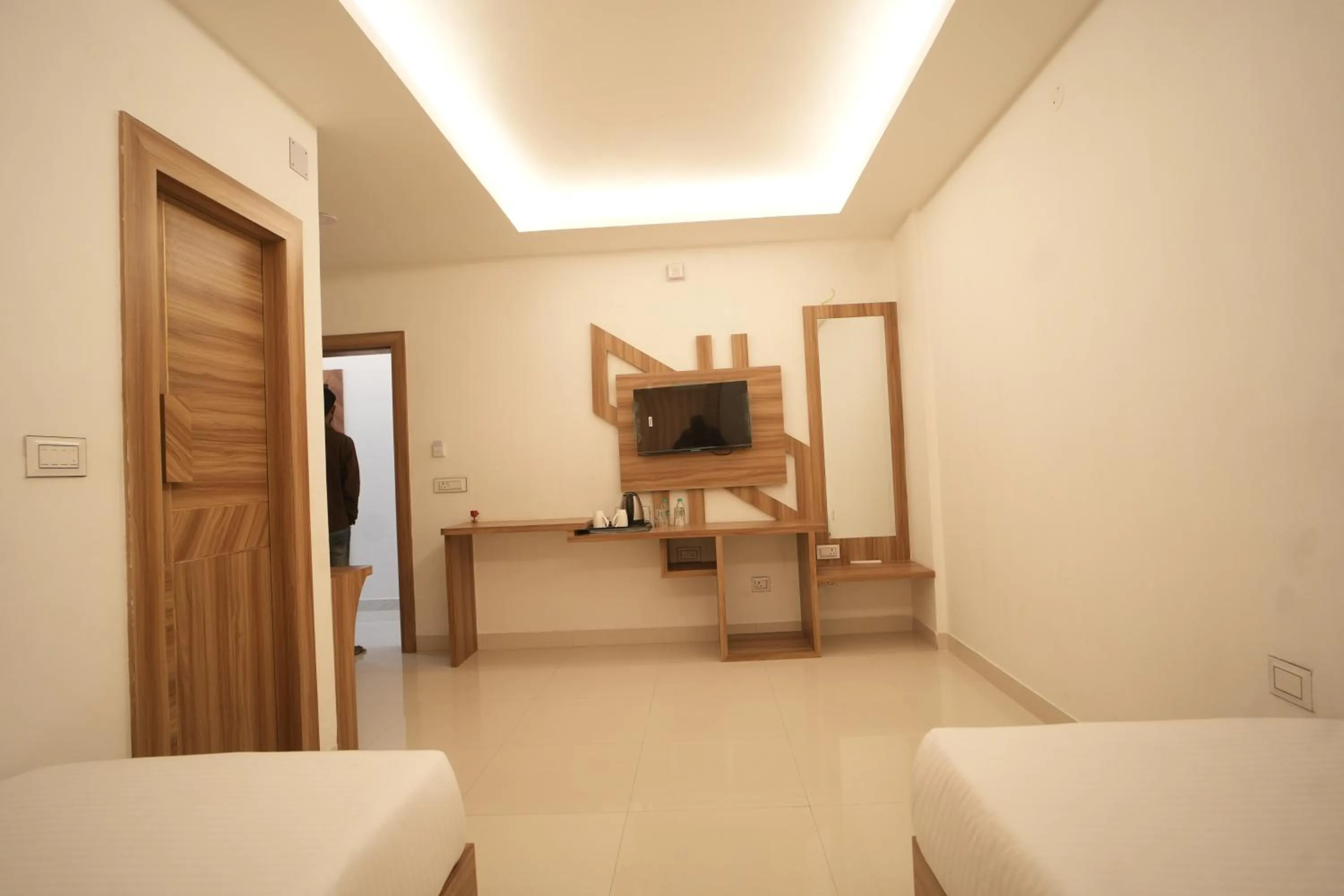 Bed in Hotel Shanti International