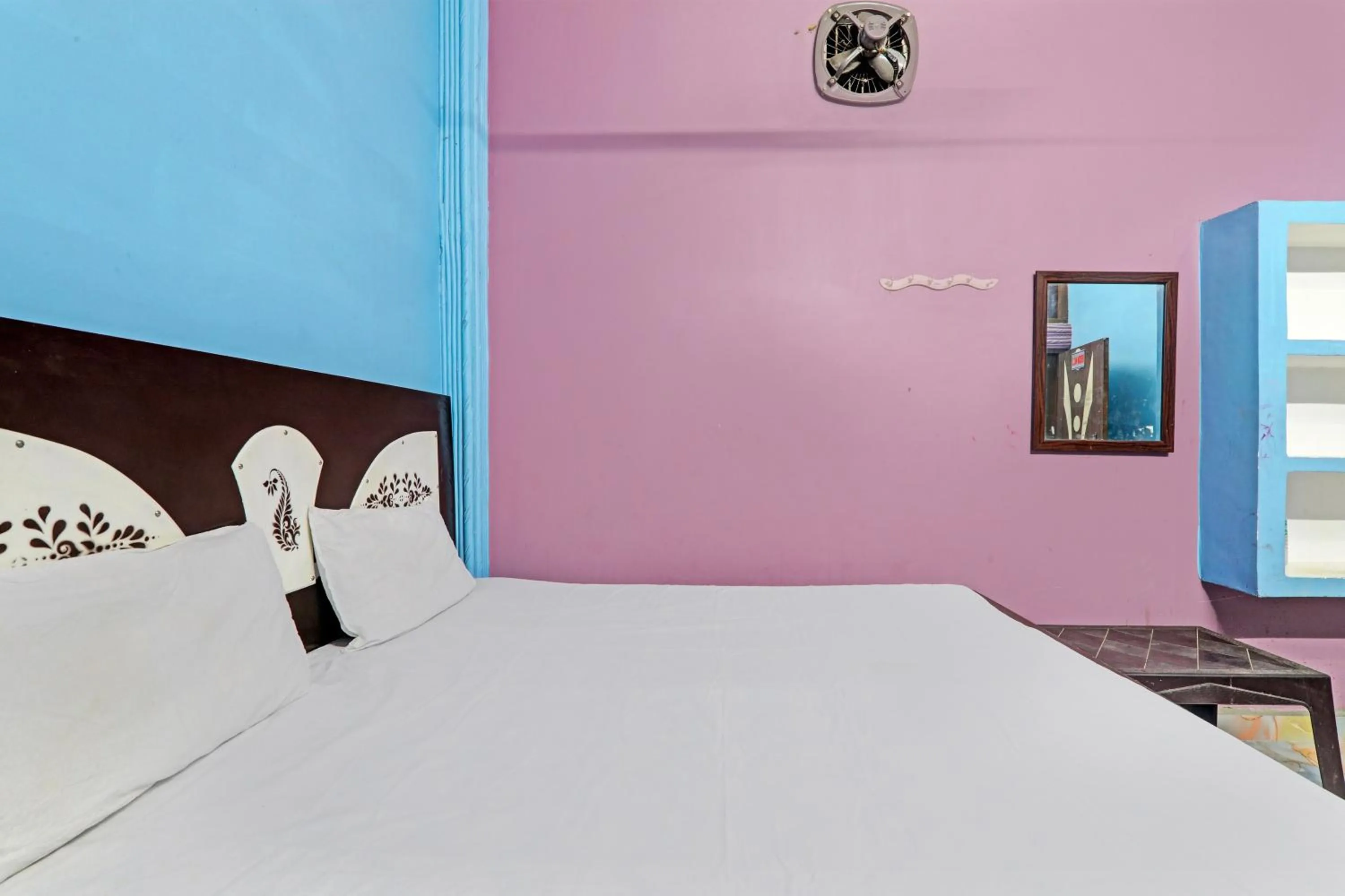 Bathroom, Bed in Hotel O Home Om marriage hall