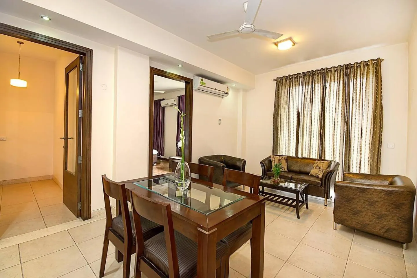 Living room in Perch Service Apartment- Sector 40