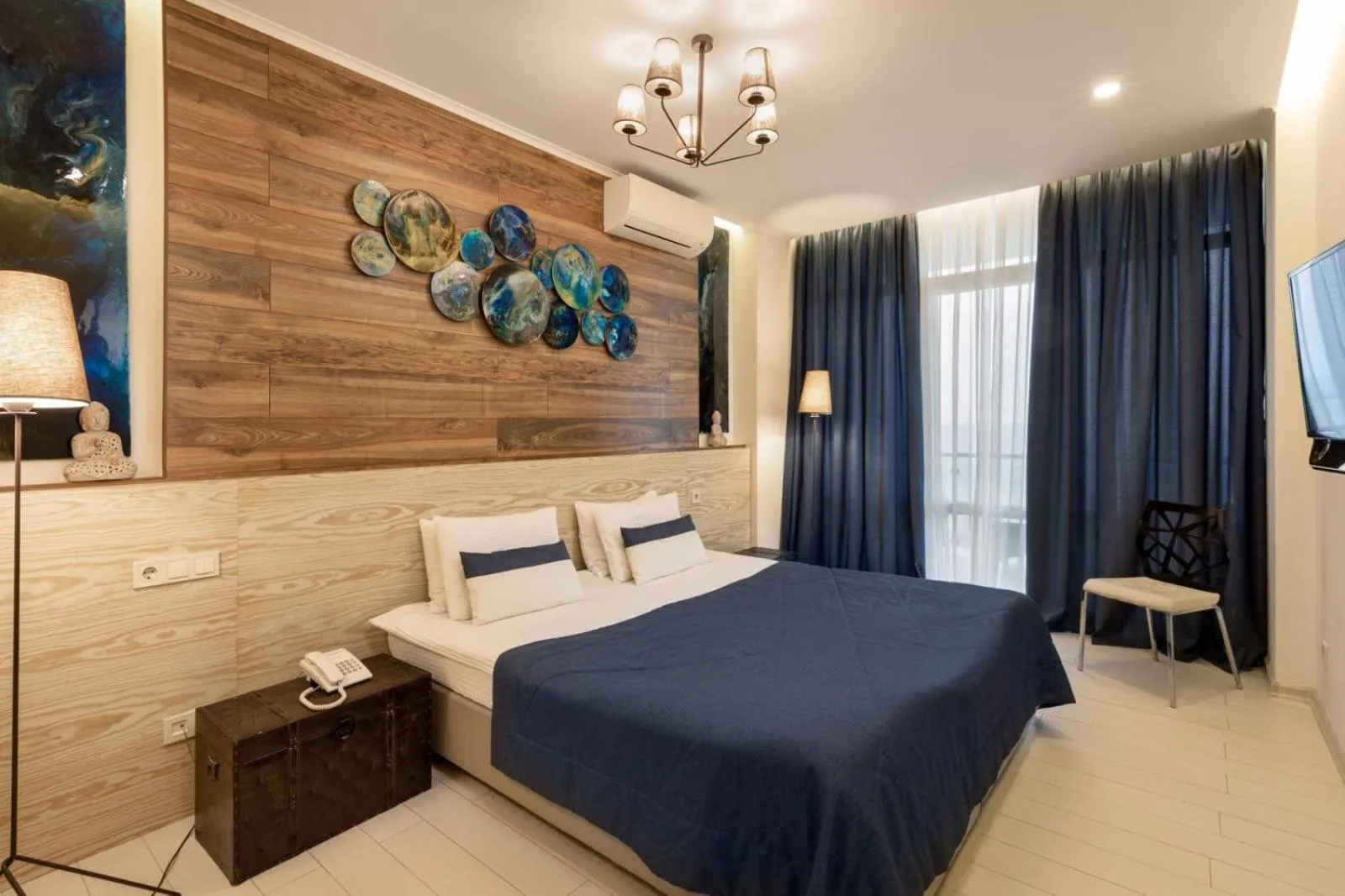 Bed in Design Hotel Skopeli