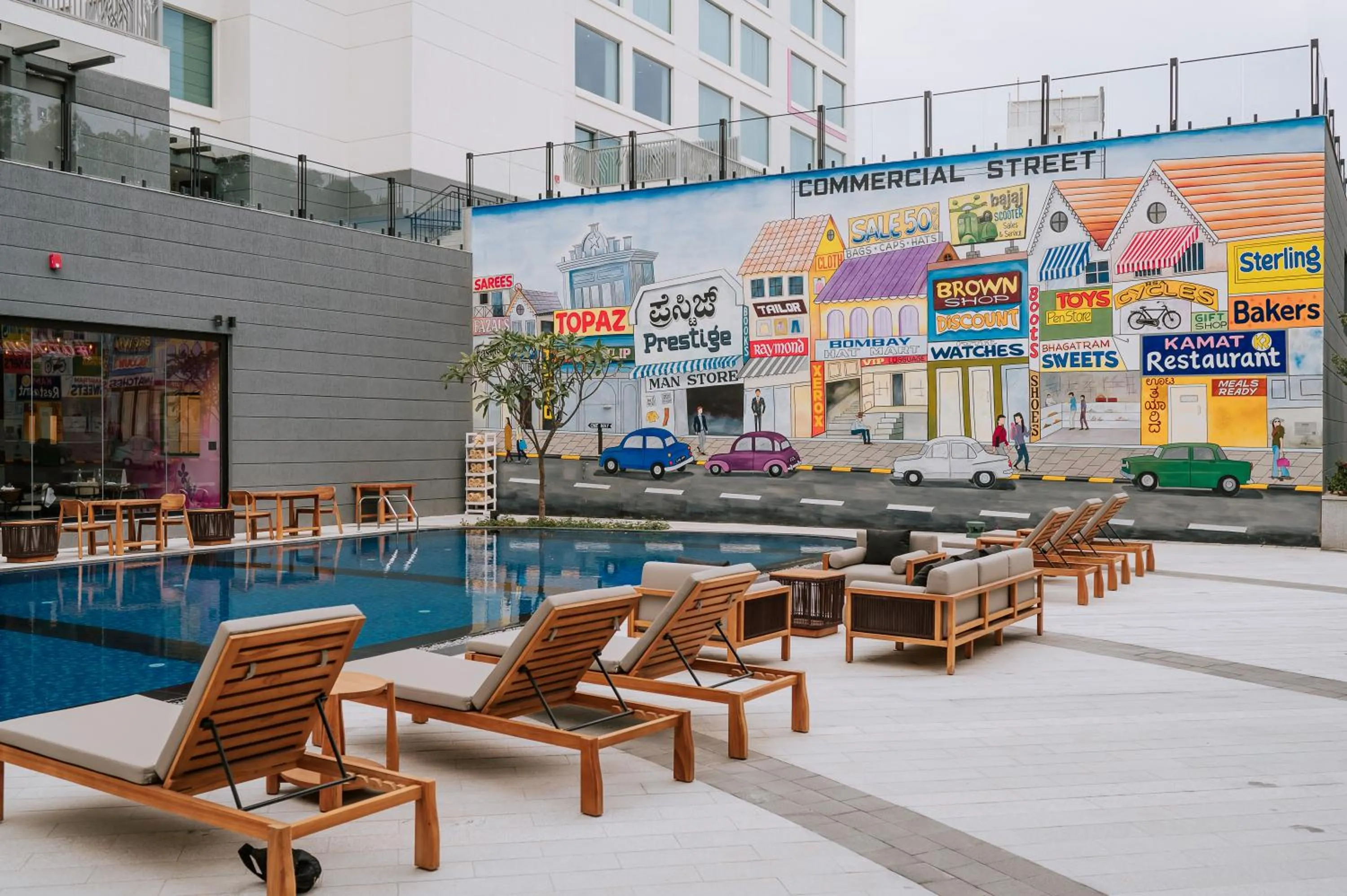 Swimming pool in Moxy Bengaluru Airport Prestige Tech Cloud