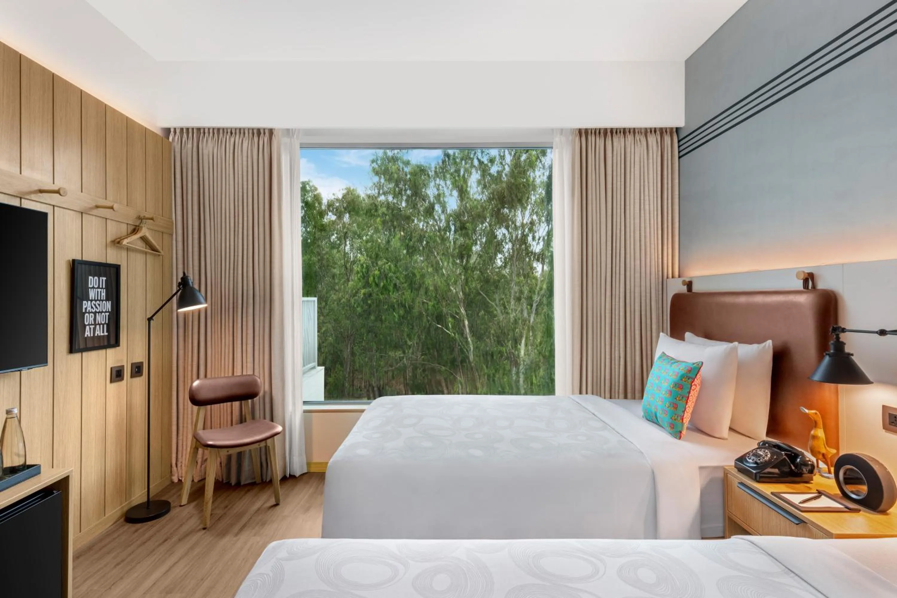 Bedroom, Bed in Moxy Bengaluru Airport Prestige Tech Cloud