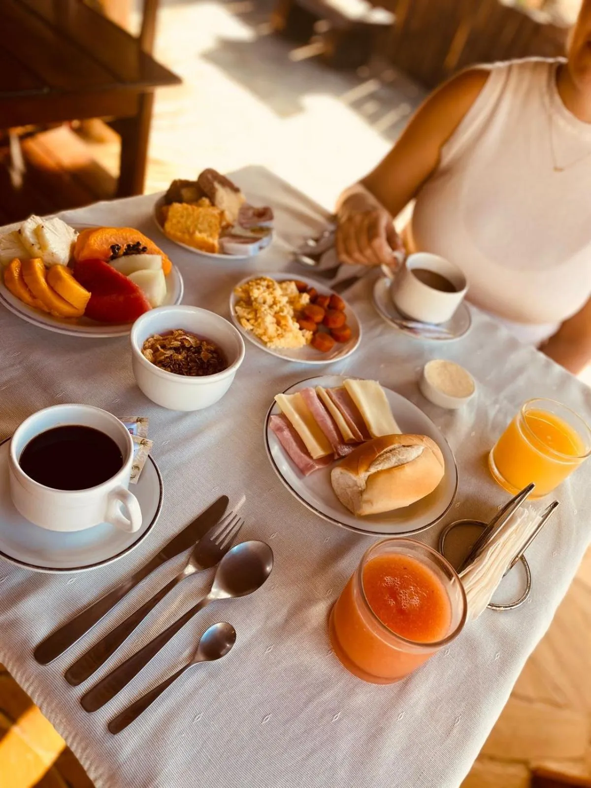 Continental breakfast in Pousada Juannas Buzios