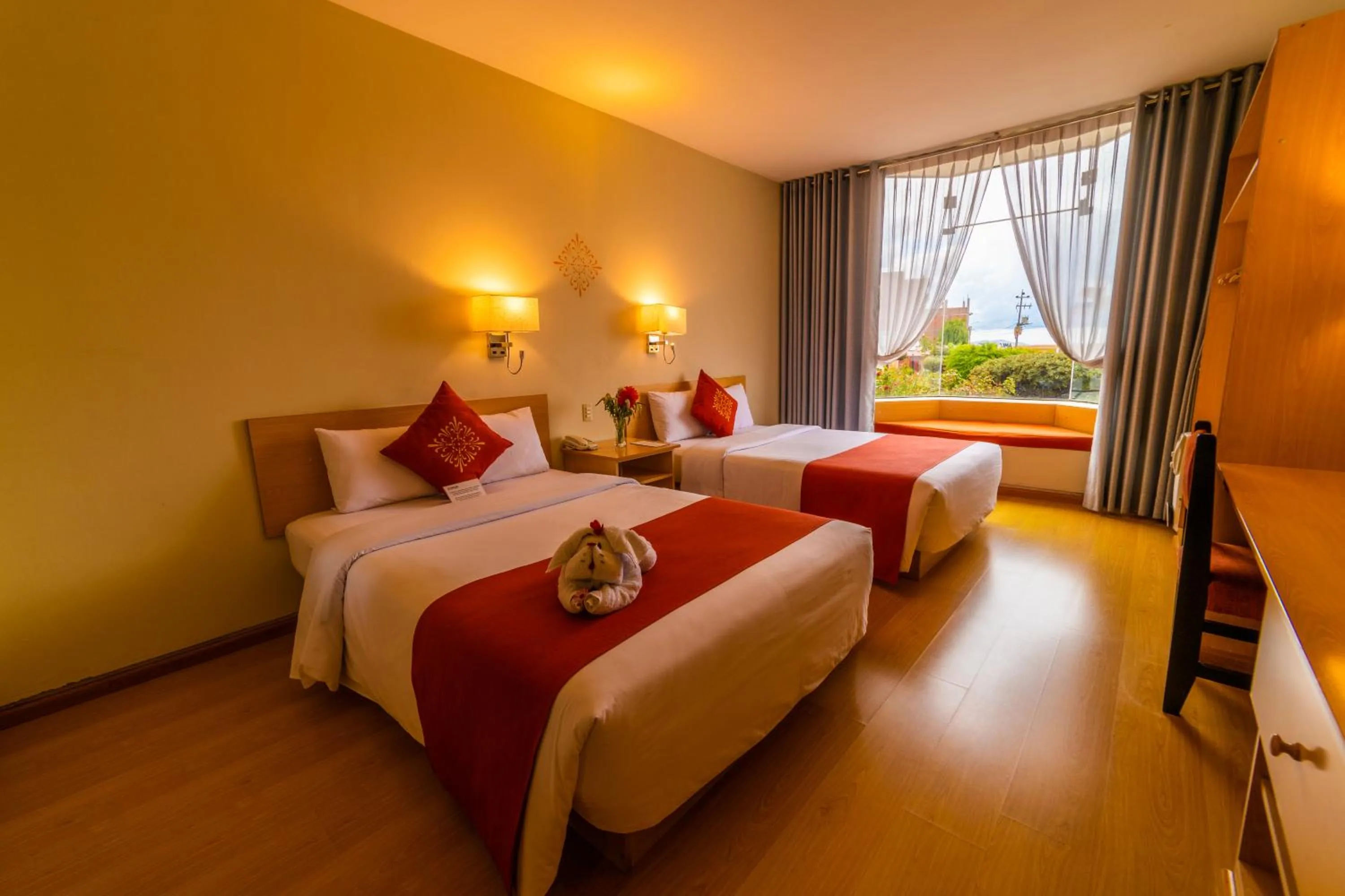 Bed in Lake Titicaca Hotel