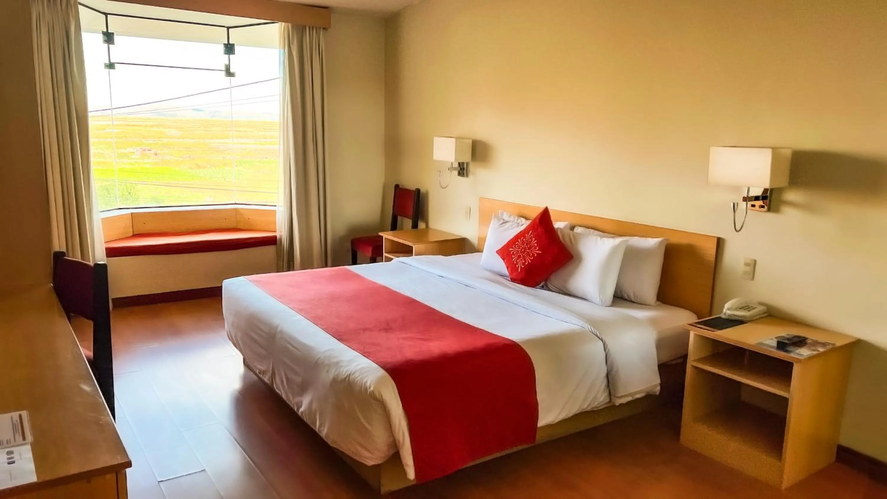 Bed in Lake Titicaca Hotel