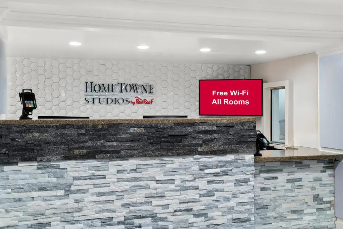 Lobby or reception in HomeTowne Studios by Red Roof Auburn Hills Lobby or reception in HomeTowne Studios by Red Roof Auburn Hills