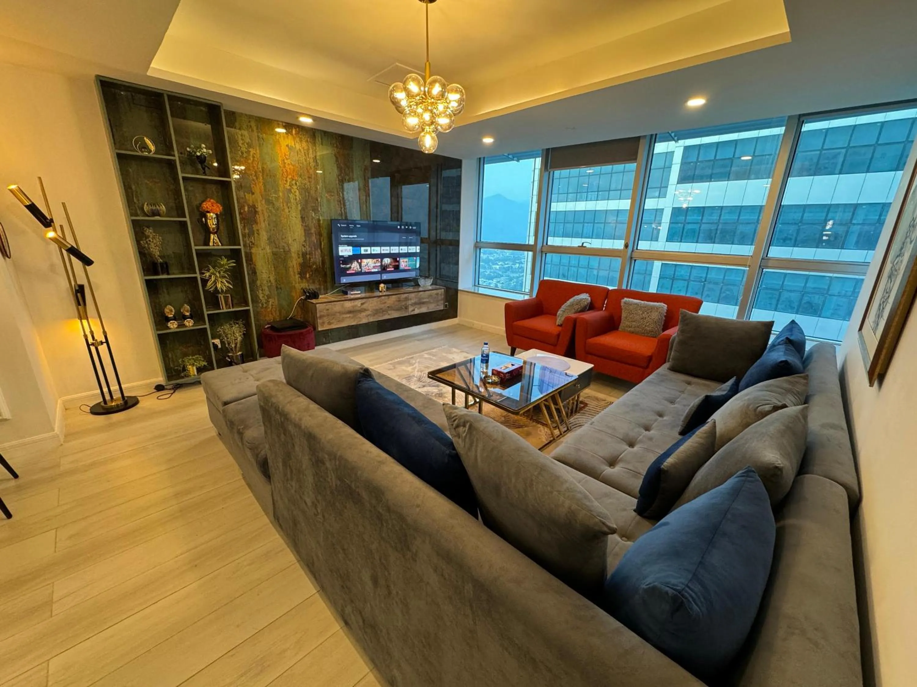 Living room in The Centaurus Apartments