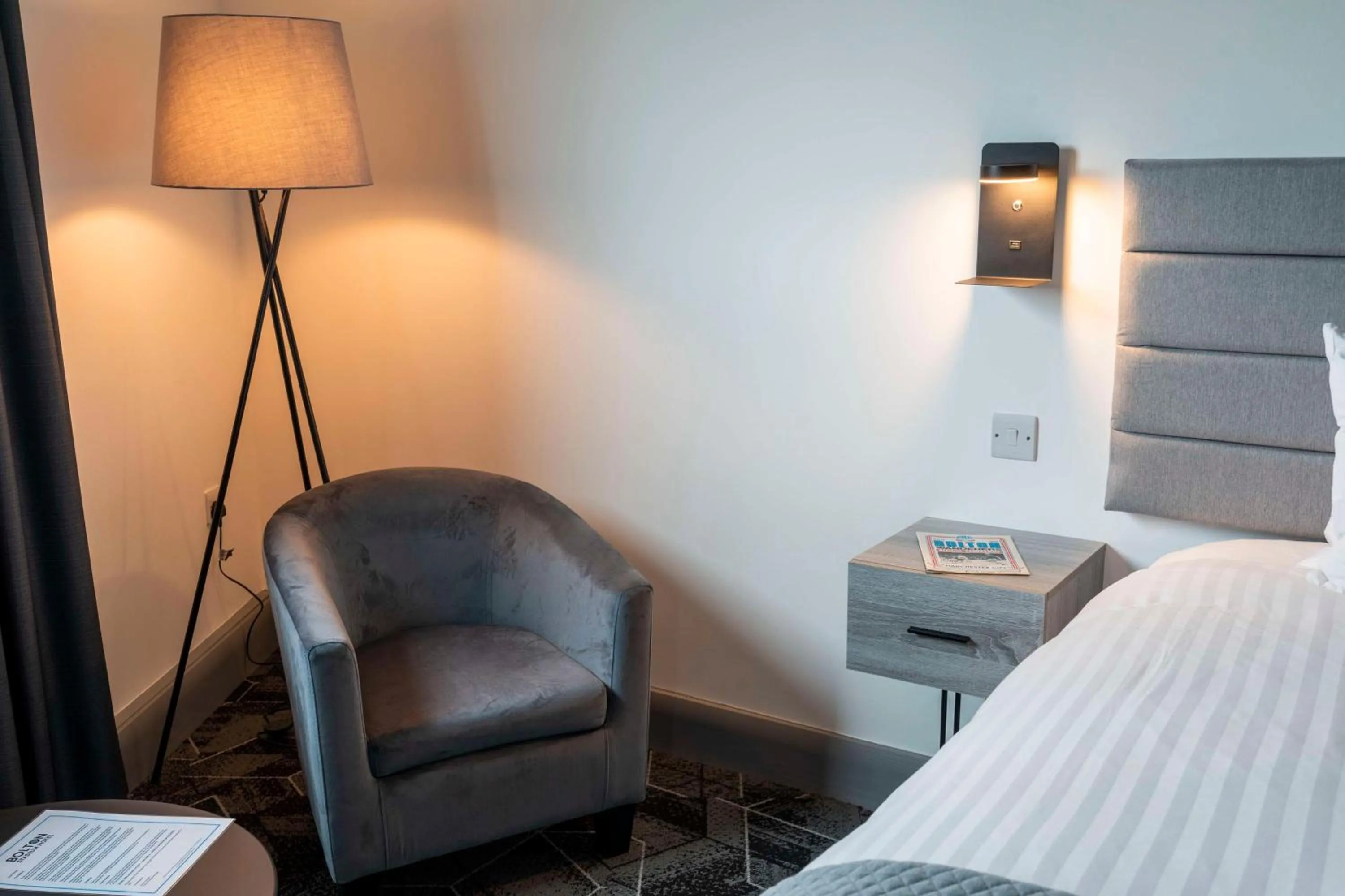 Bedroom, Bed in The Bolton Stadium Hotel, a member of Radisson Individuals