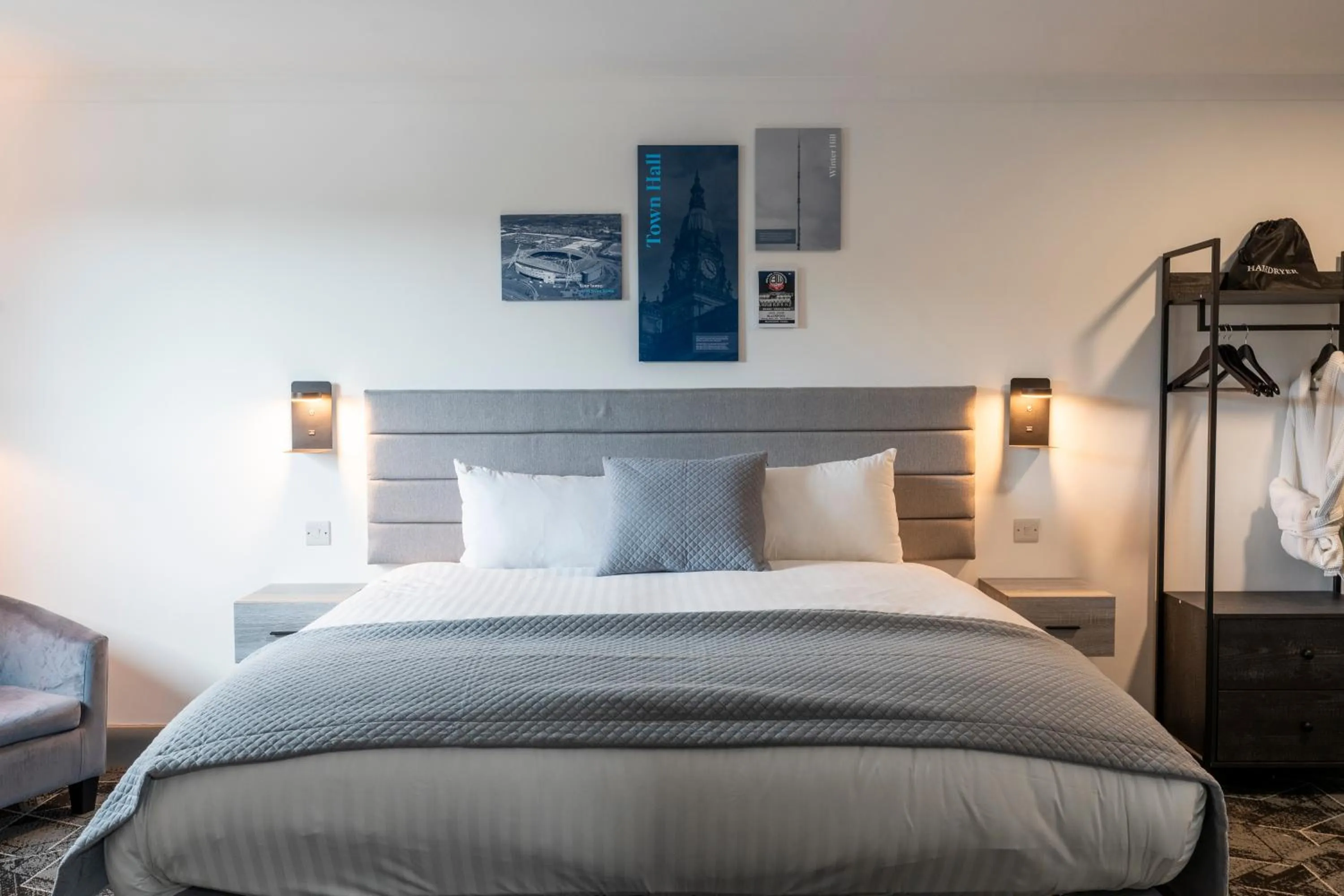 Bed in The Bolton Stadium Hotel, a member of Radisson Individuals