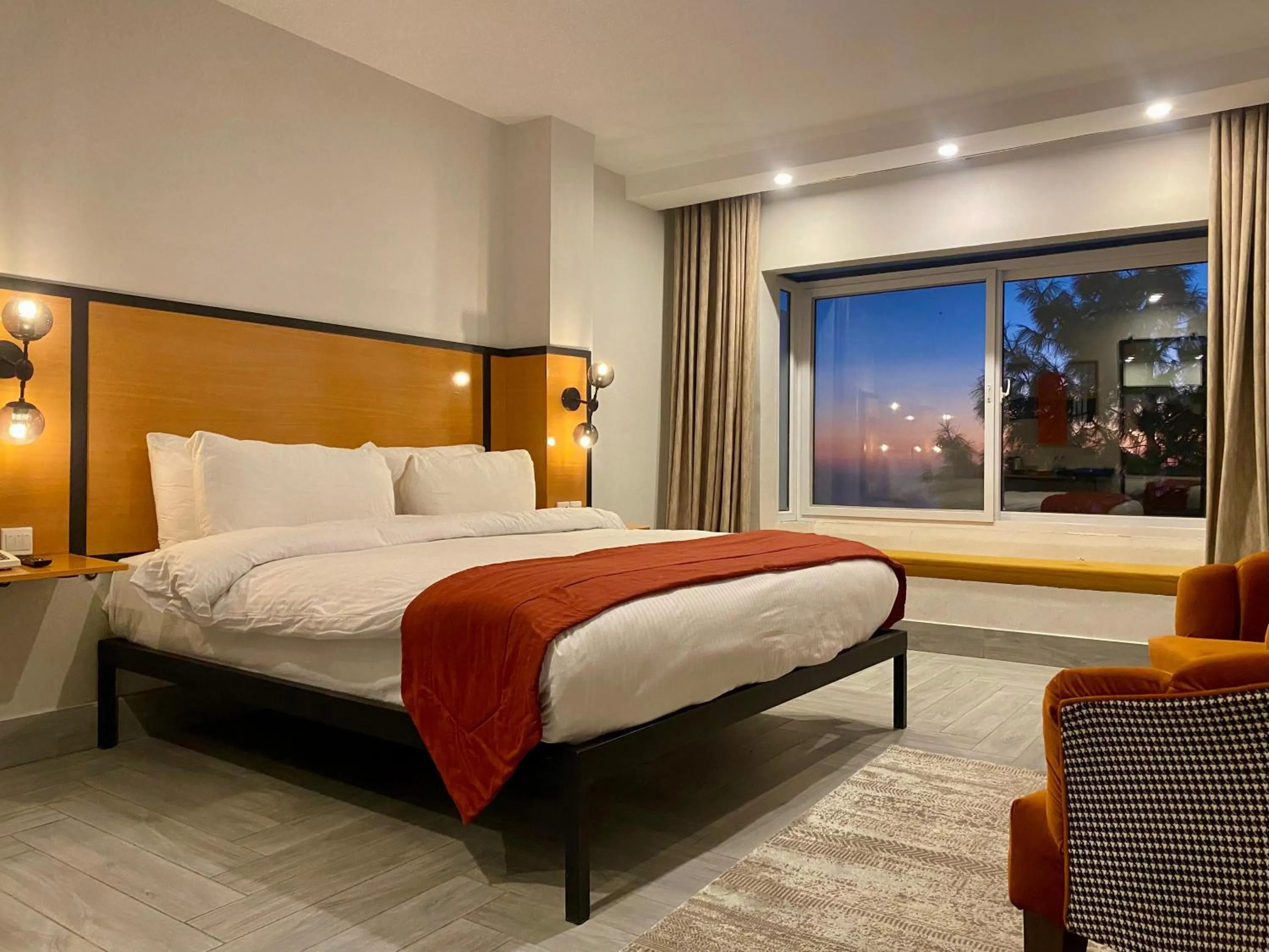 Bedroom in Sky Lodge Hotel