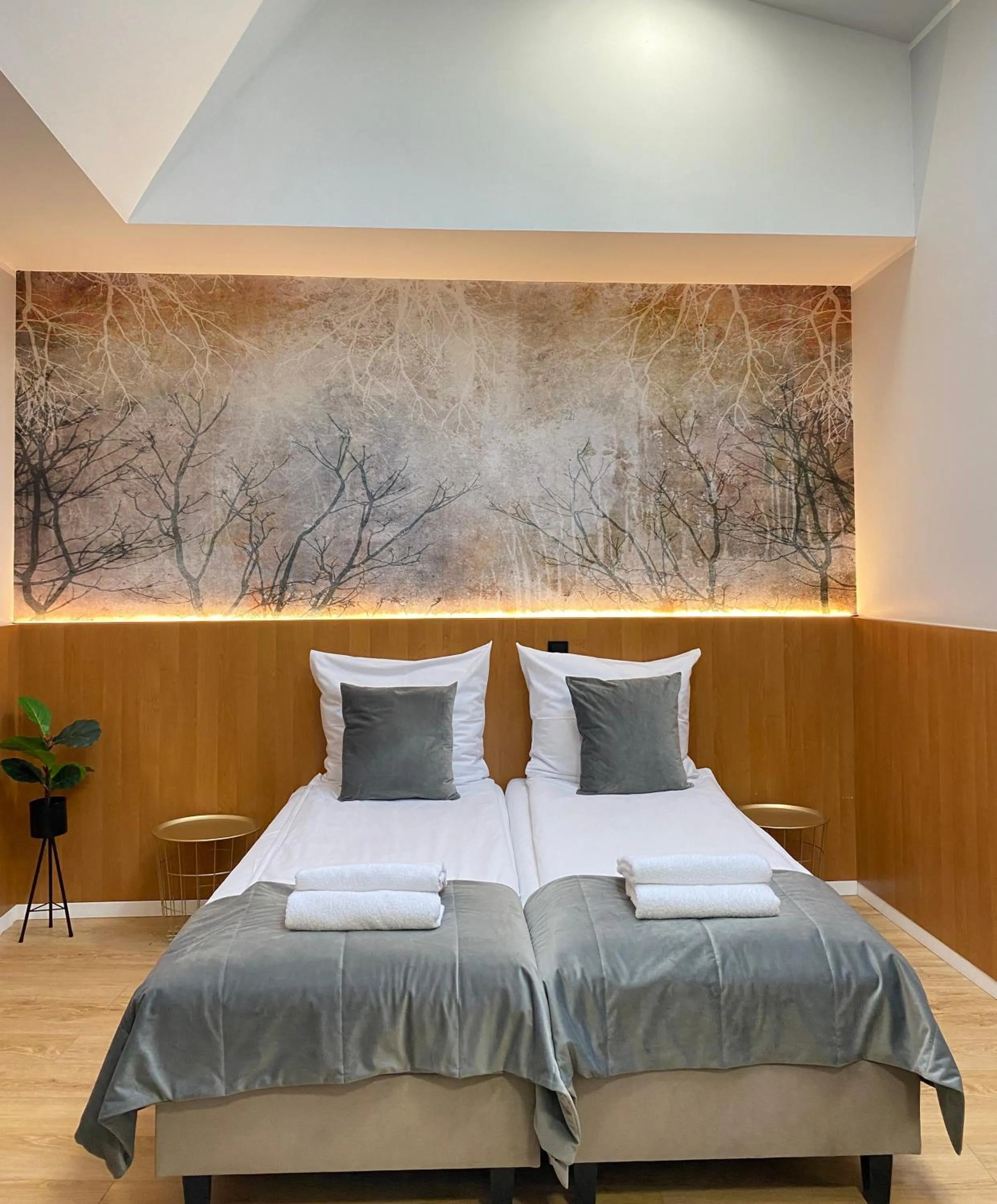 Bed in Cube House Aparthotel
