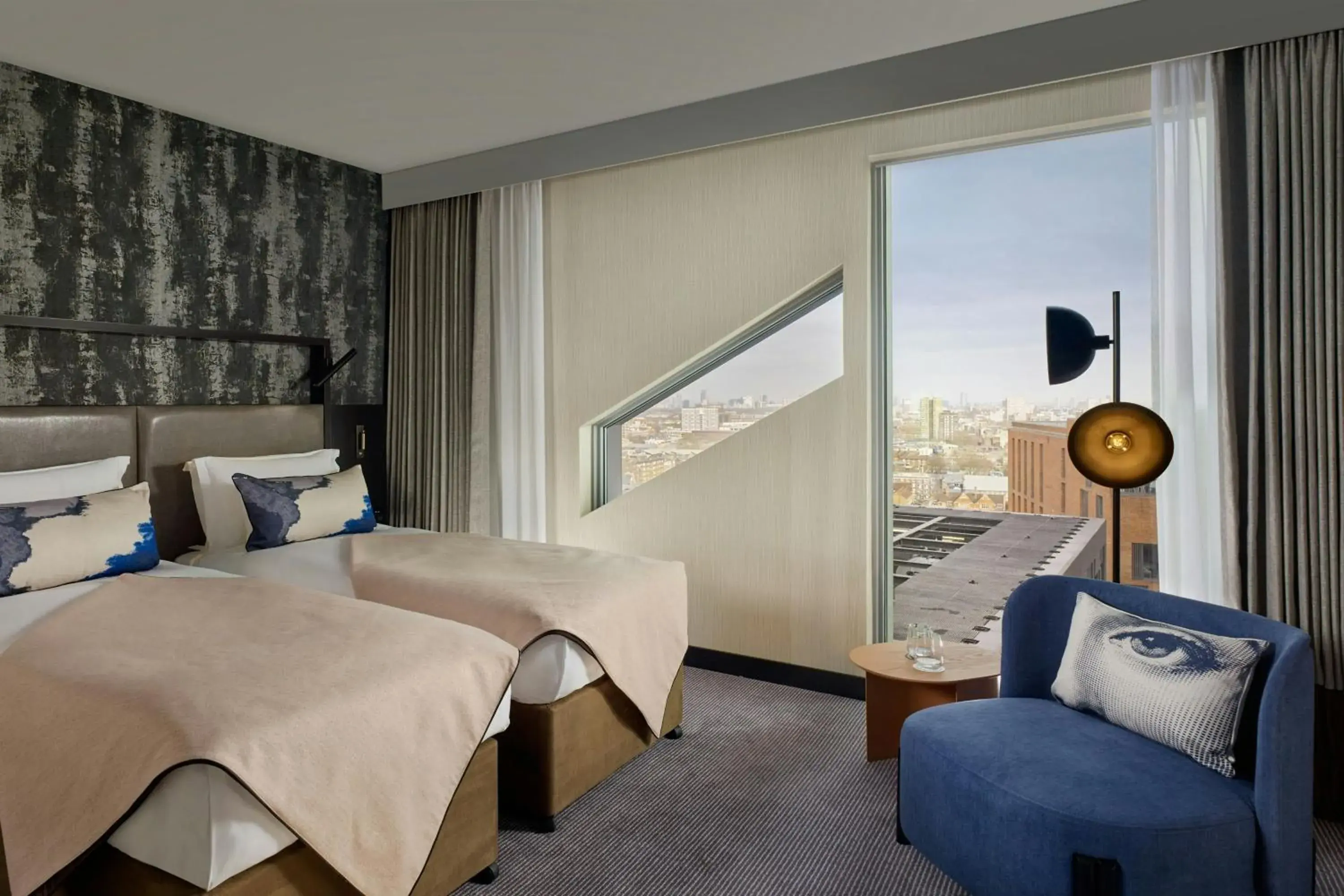 Sky High Twin Room with Skyline View in Montcalm East, Autograph Collection Sky High Twin Room with Skyline View in Montcalm East, Autograph Collection