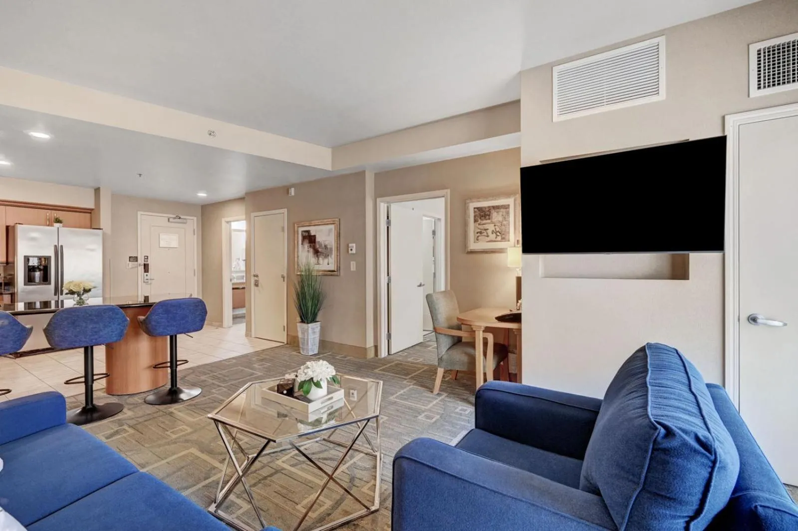 TV and multimedia in Royal Oasis Suite at Platinum Hotel-Strip Views