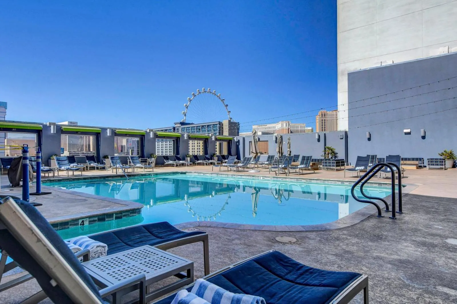 Pool view in Royal Oasis Suite at Platinum Hotel-Strip Views