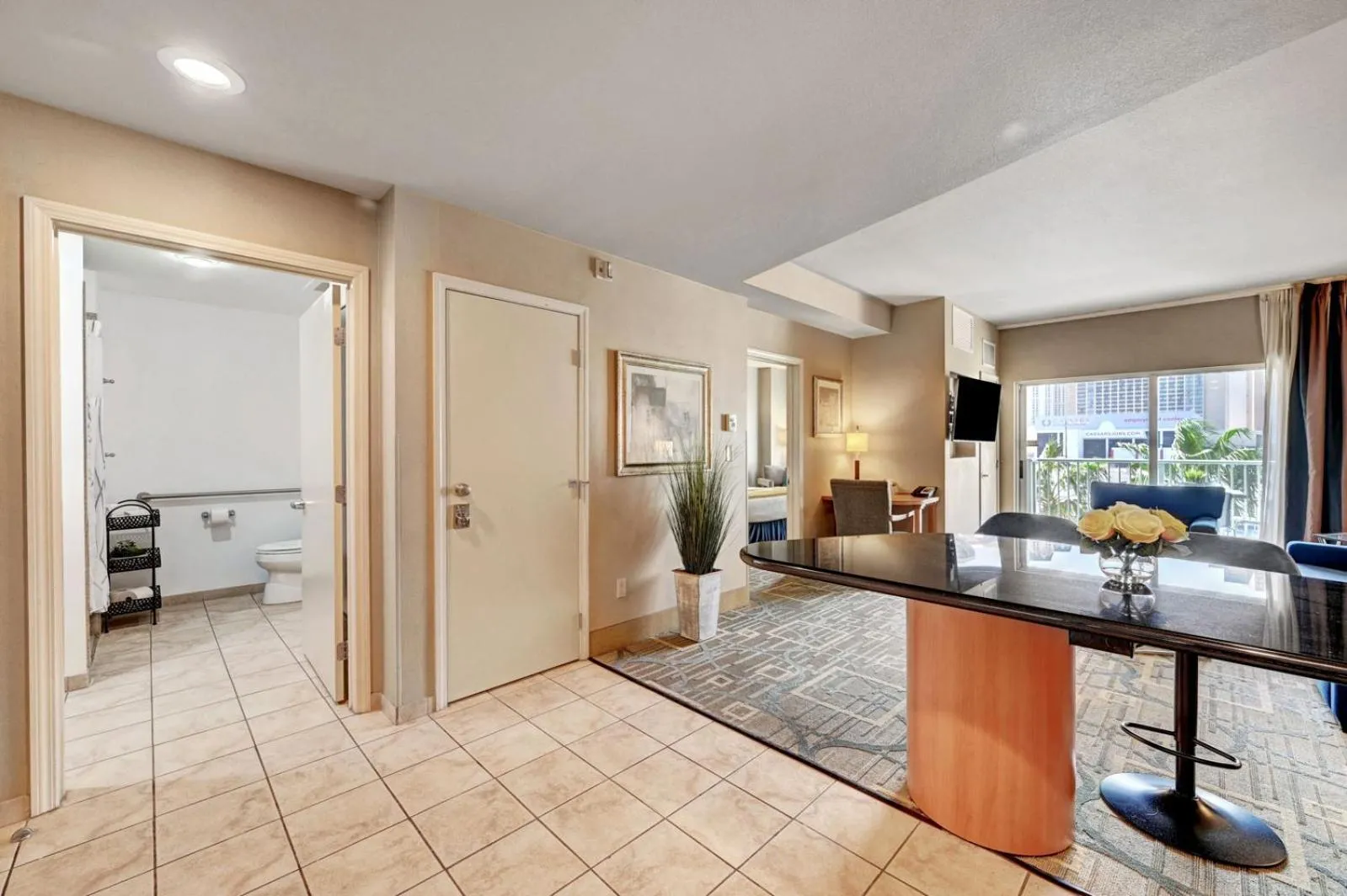 Living room in Royal Oasis Suite at Platinum Hotel-Strip Views
