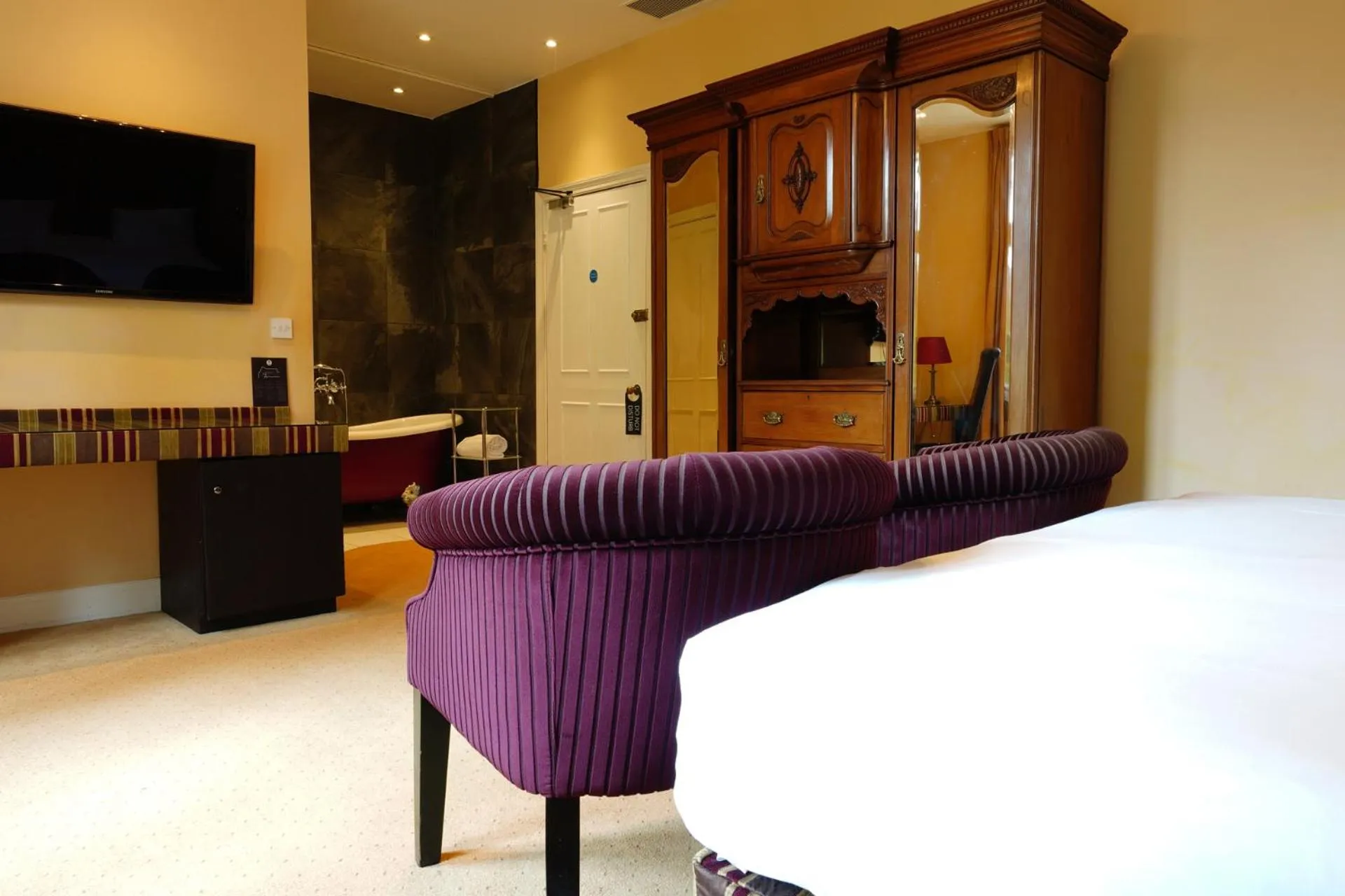 Seating area, Bed in Ruthin Castle Hotel and Spa