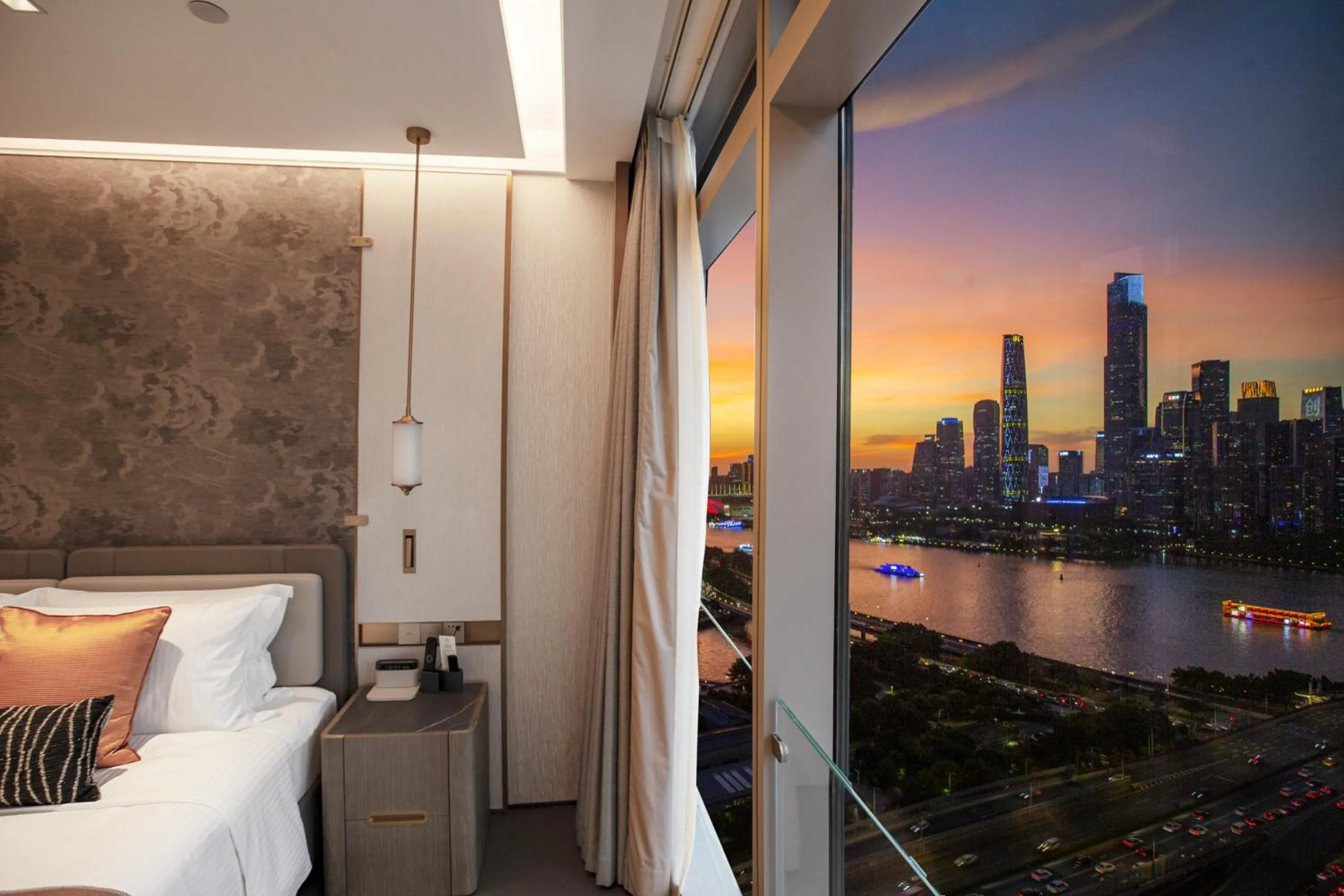 View (from property/room), Bed in Ascott Pazhou Guangzhou