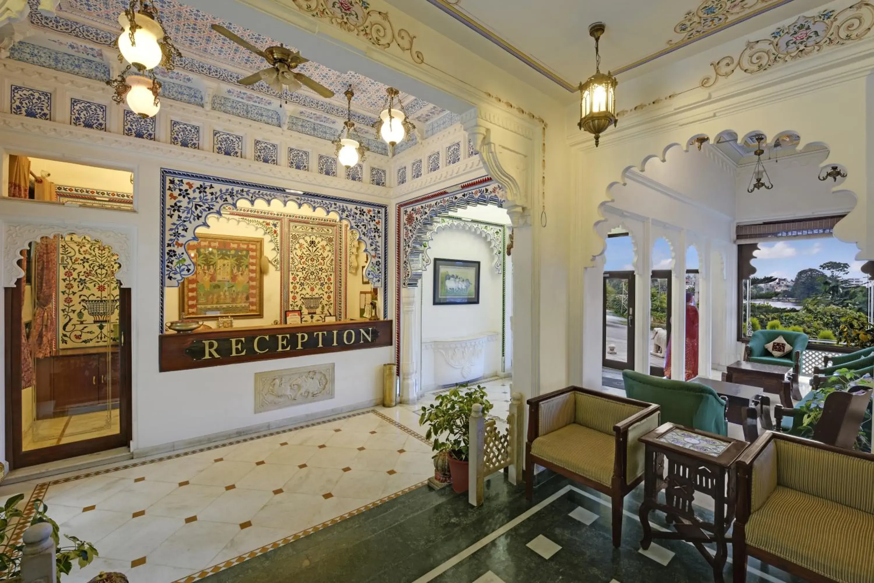 Lobby or reception in Swaroop Vilas - Lake Facing Boutique Hotel Lobby or reception in Swaroop Vilas - Lake Facing Boutique Hotel
