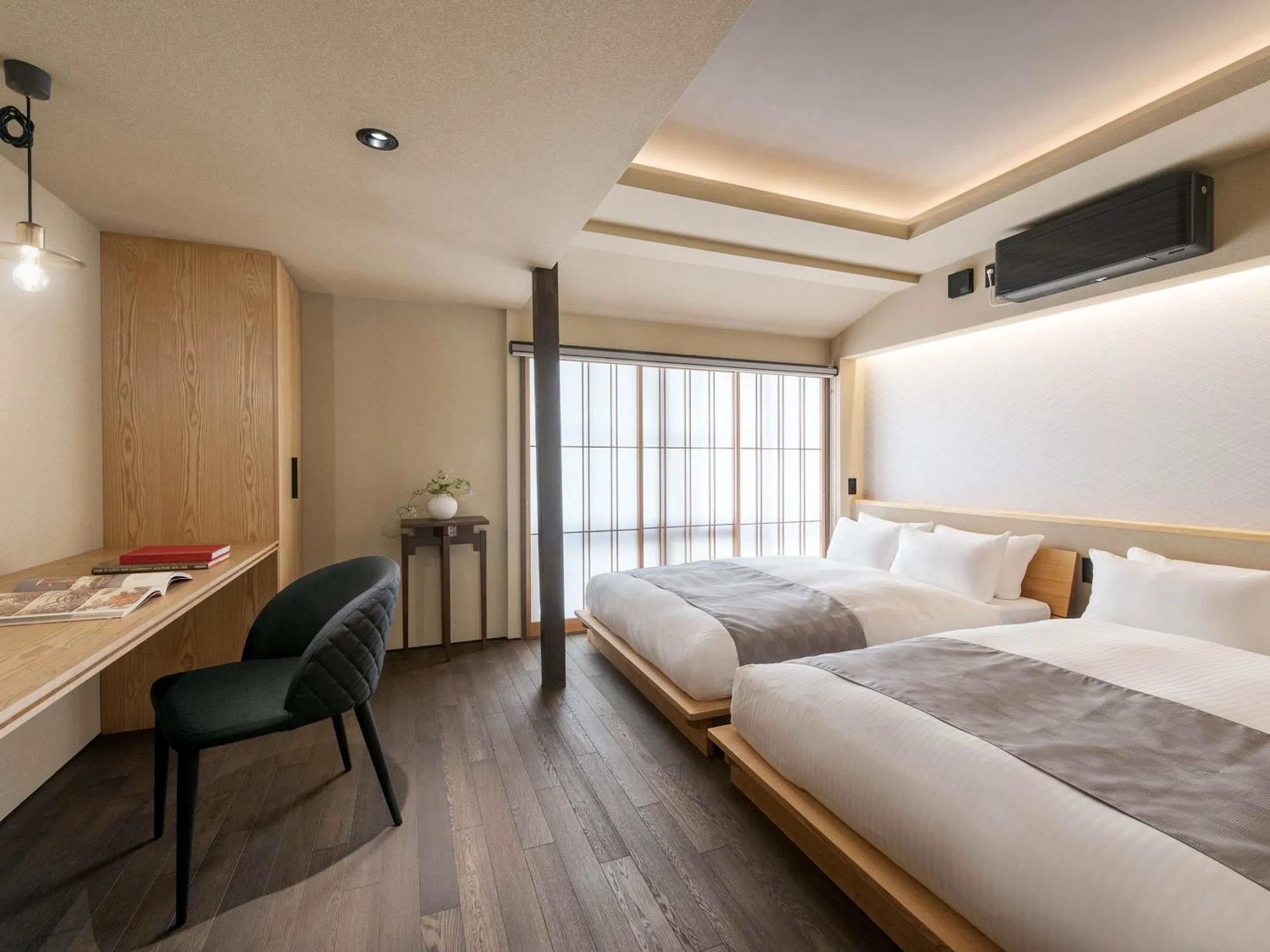 Living room, Bed in Hotori Machiya House
