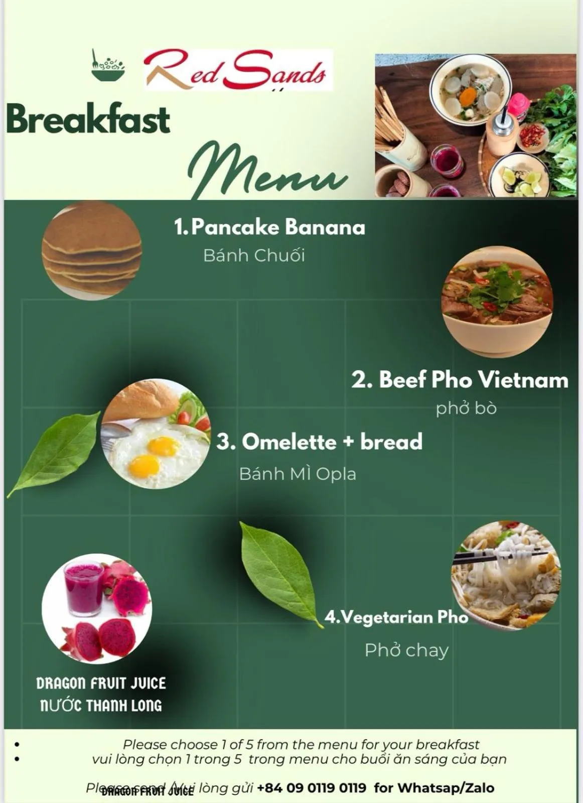 Breakfast in Red Sands Mui Ne