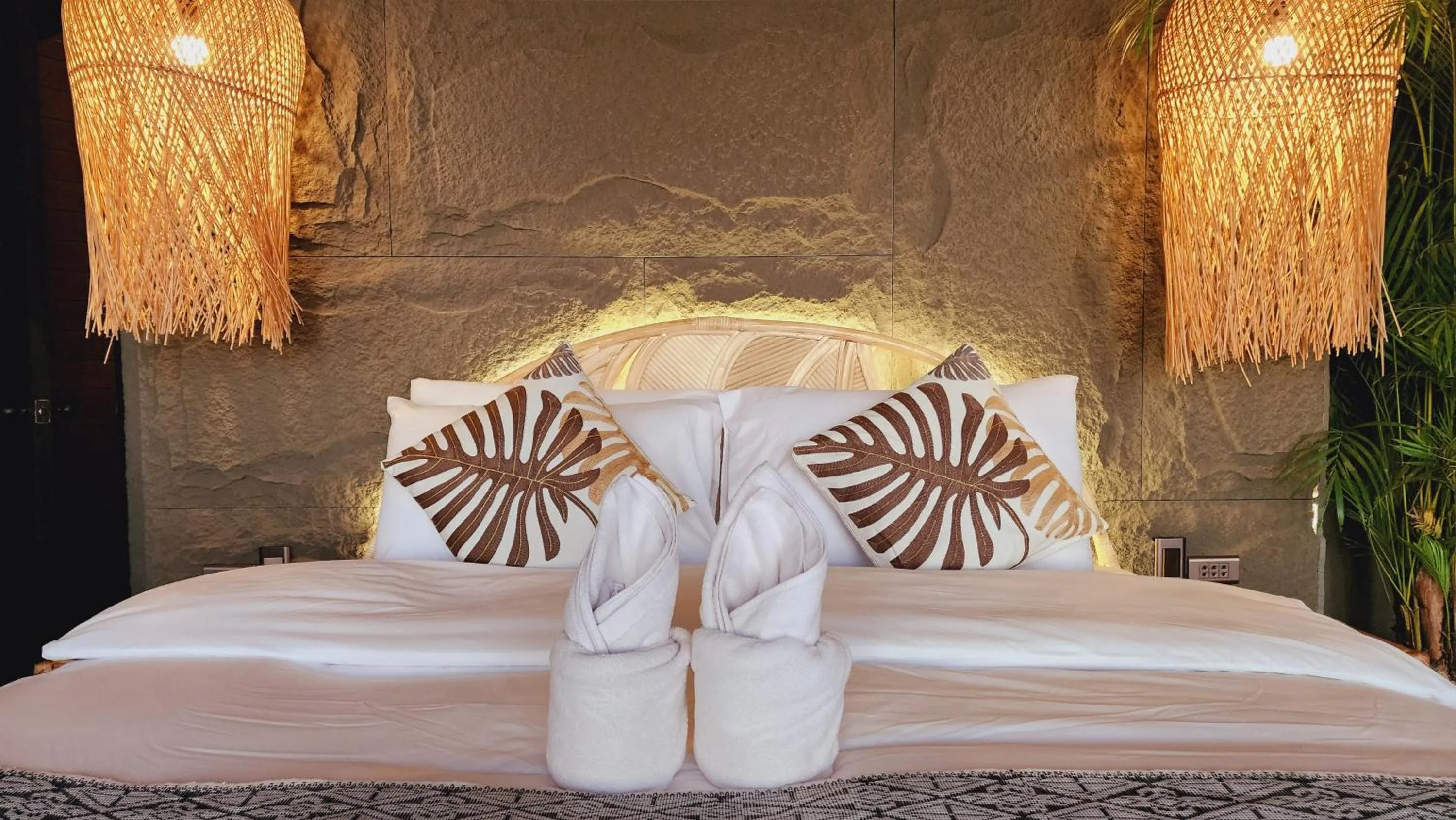 Bed in The Jungle Lodge -Glamping at Karuna El Nido