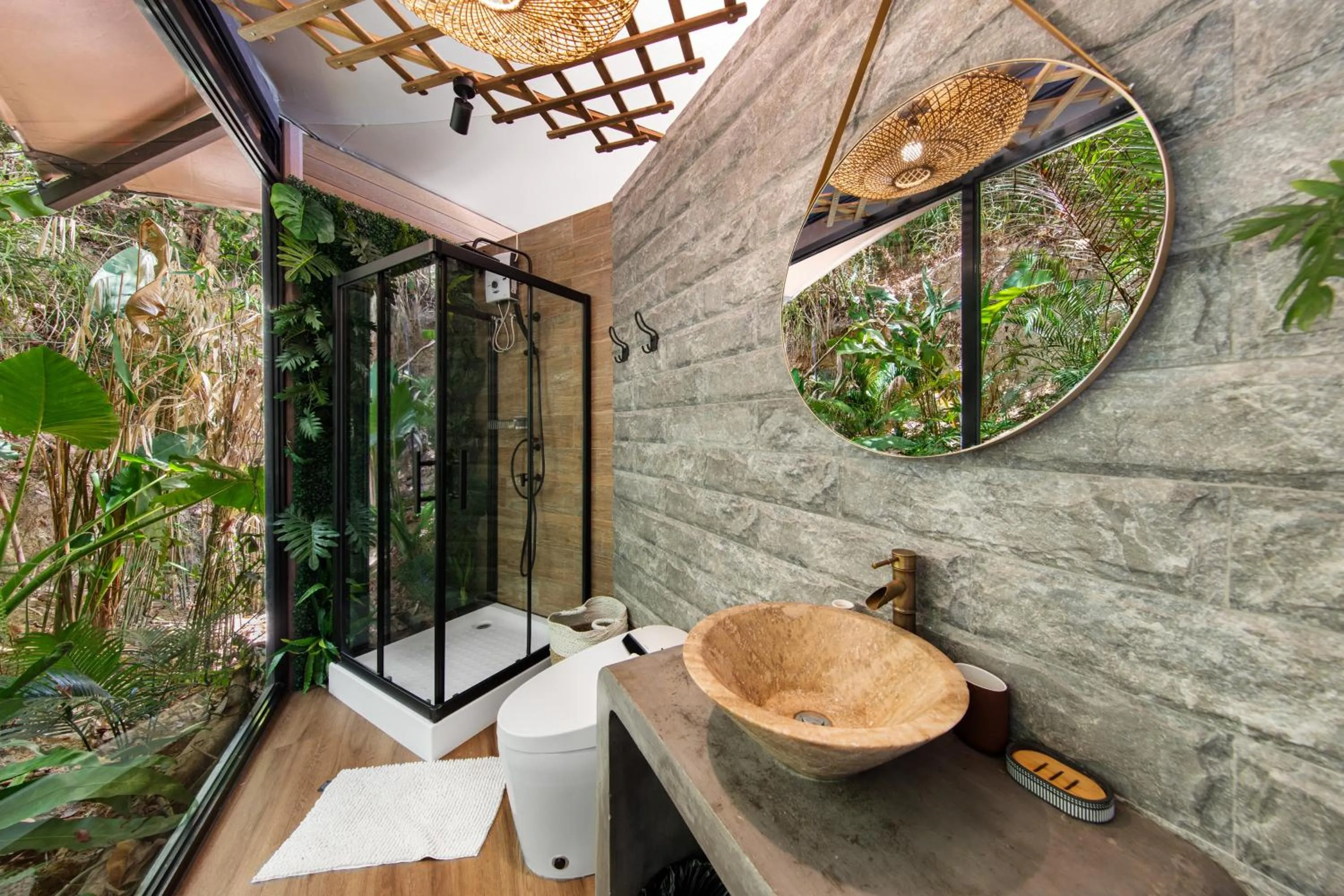 Bathroom in The Jungle Lodge -Glamping at Karuna El Nido
