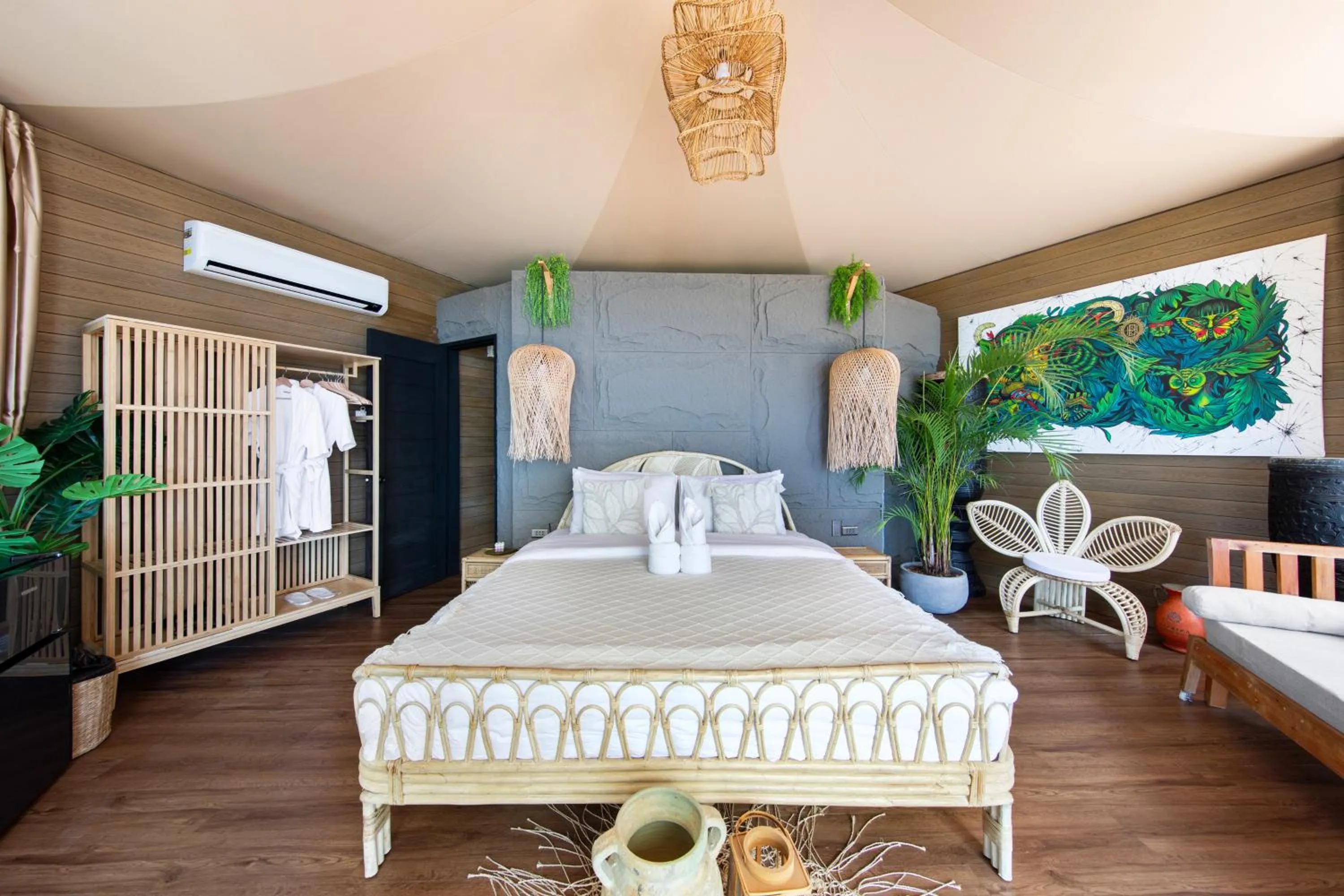 Bed in The Jungle Lodge -Glamping at Karuna El Nido