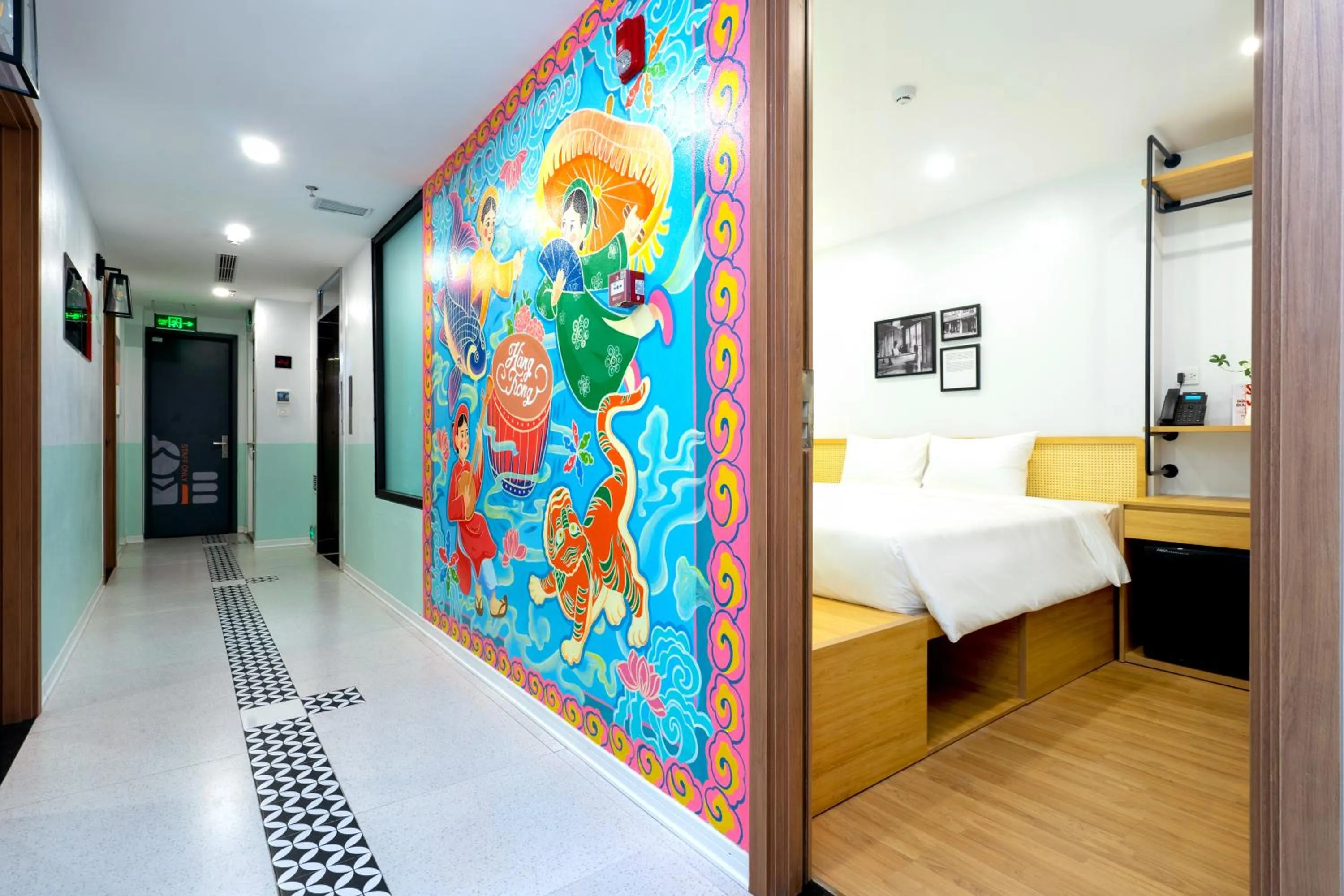 Decorative detail, Bed in Wilque Hotel Hanoi