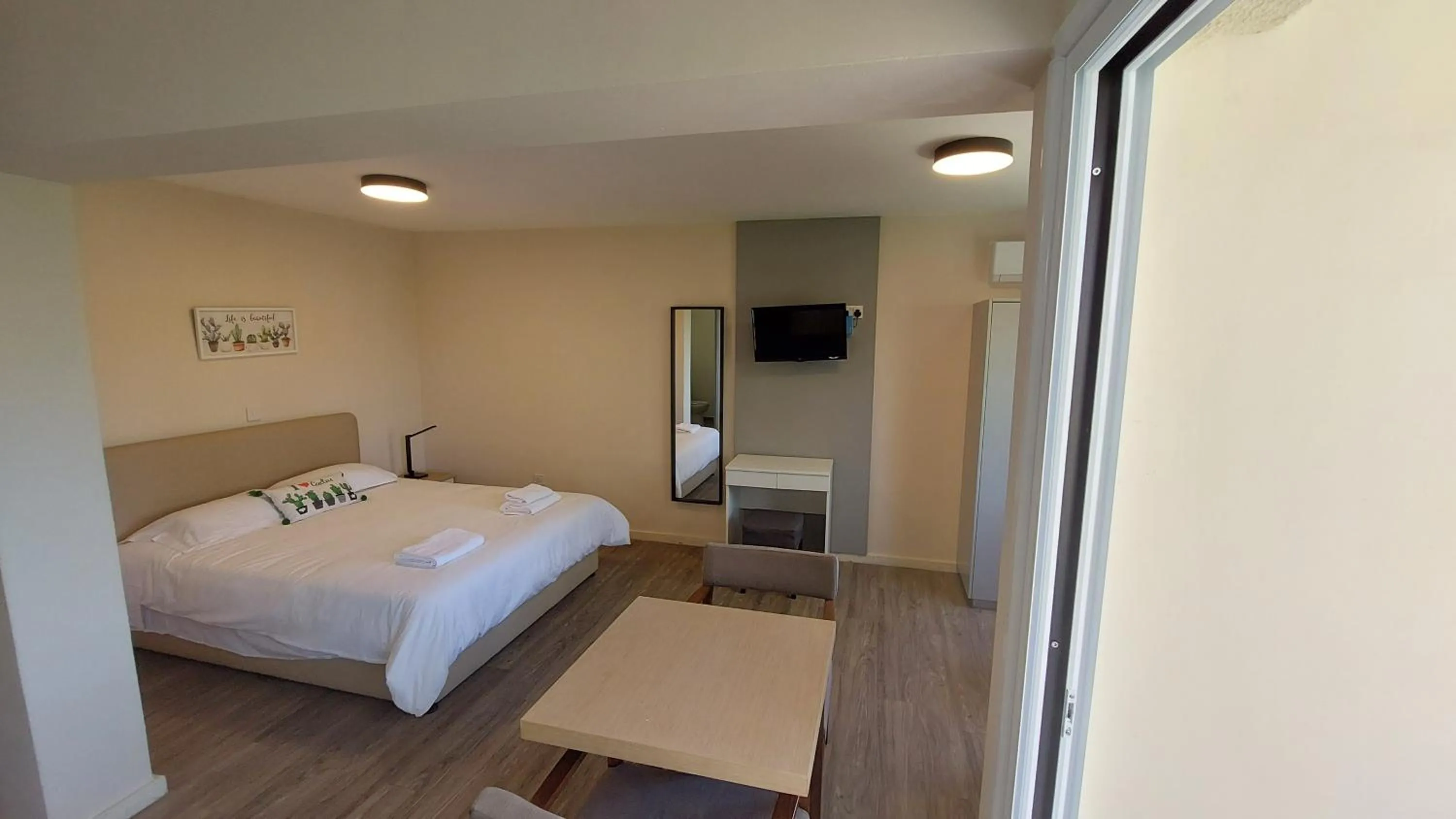 Bed in Droushia Holiday Apartments