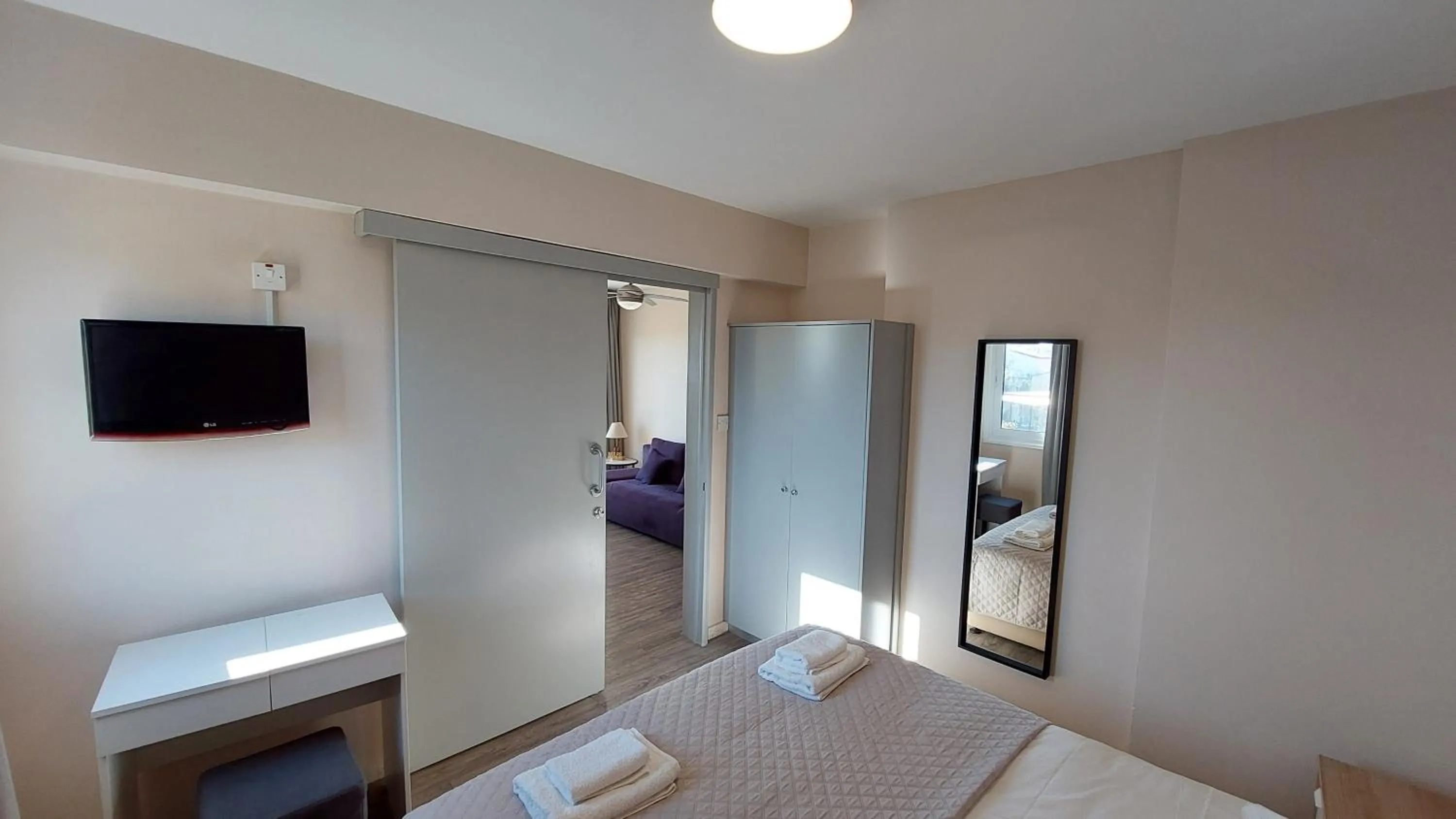 Bed in Droushia Holiday Apartments