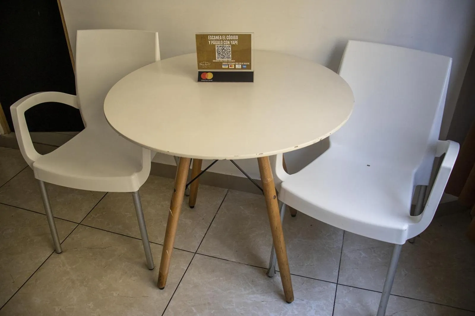 Seating area in Plaza Mayor Lima