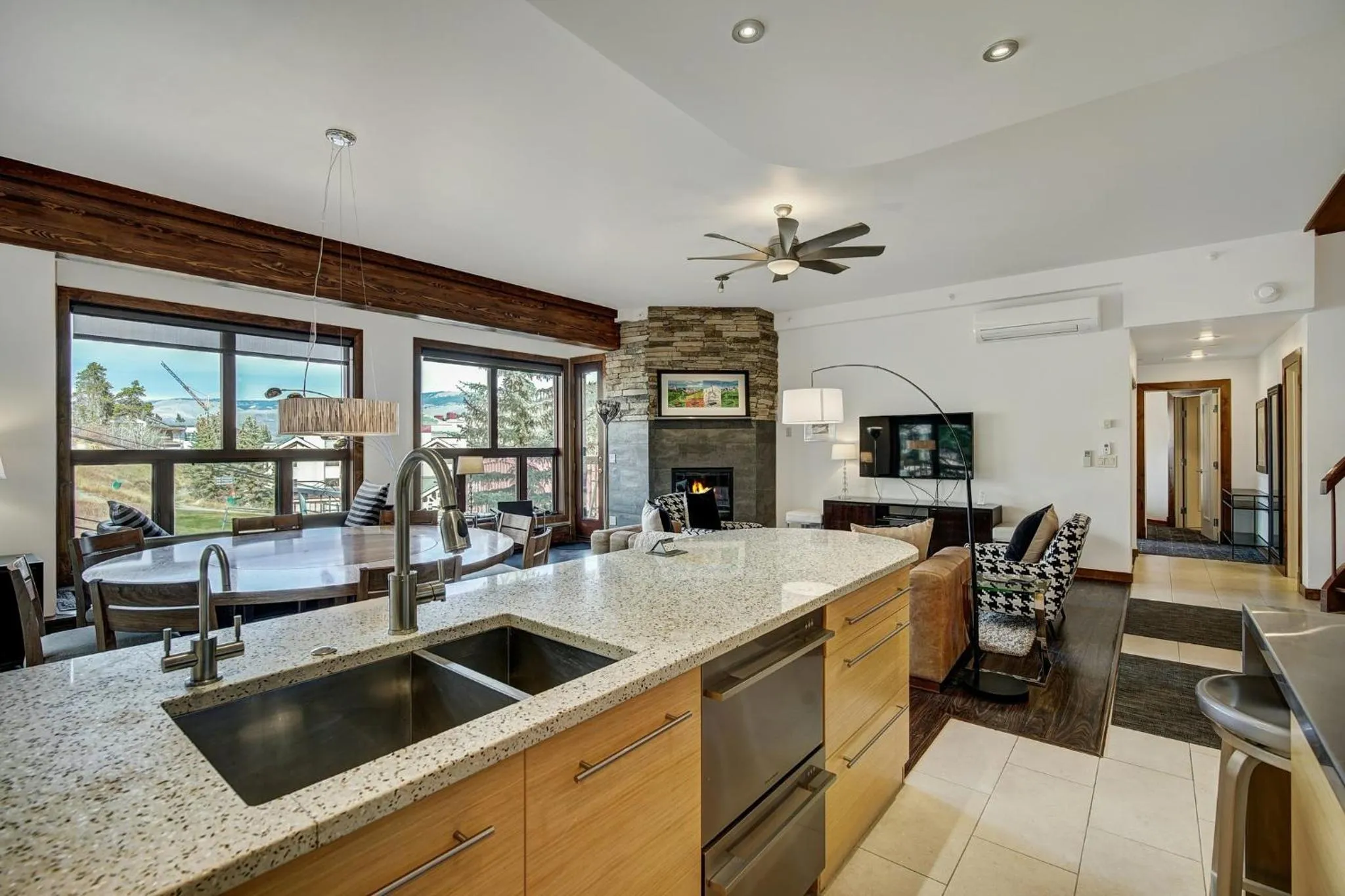 Communal kitchen in The Osprey at Beaver Creek, a RockResort