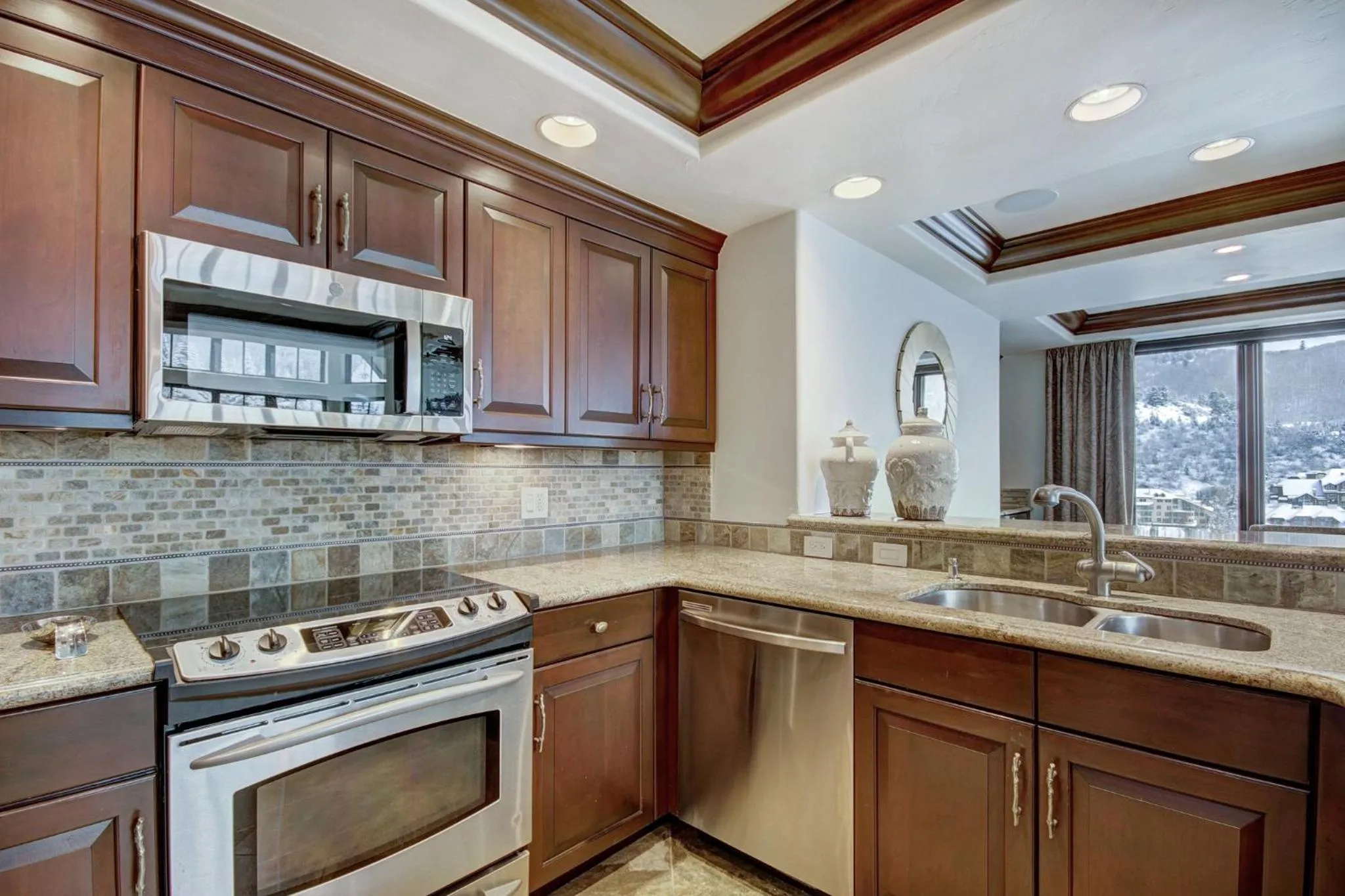 Communal kitchen in The Pines Lodge, a RockResort