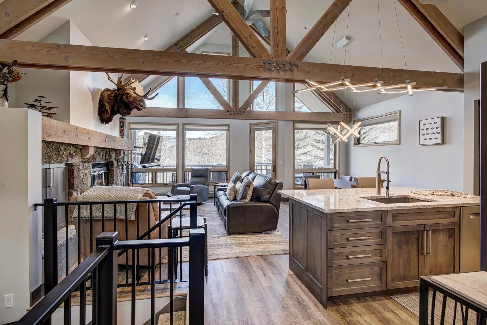 Living room in The Pines Lodge, a RockResort